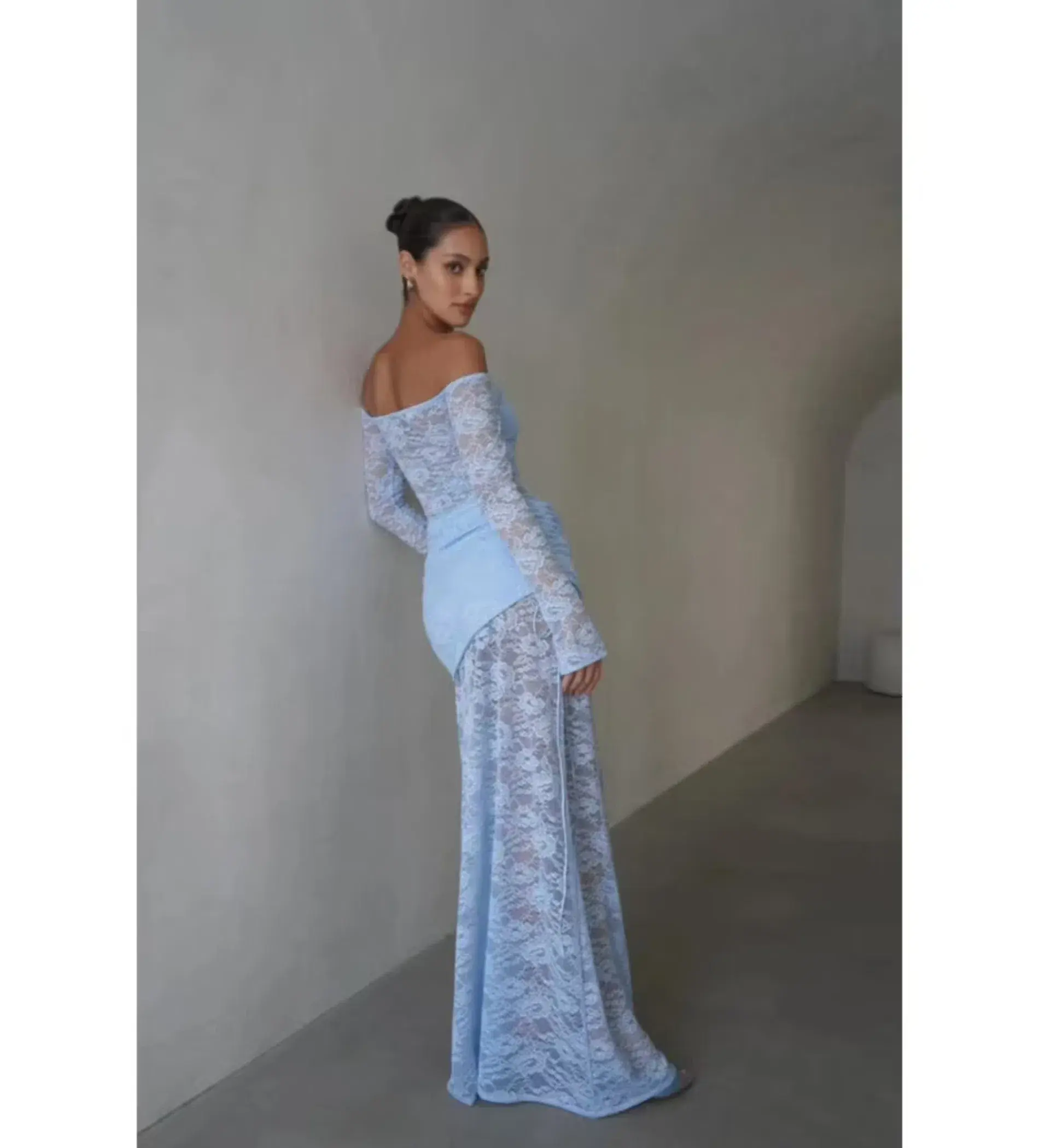 Deconduarte Christiana Maxi Dress in Powder Blue Size AU 6 - Image 3