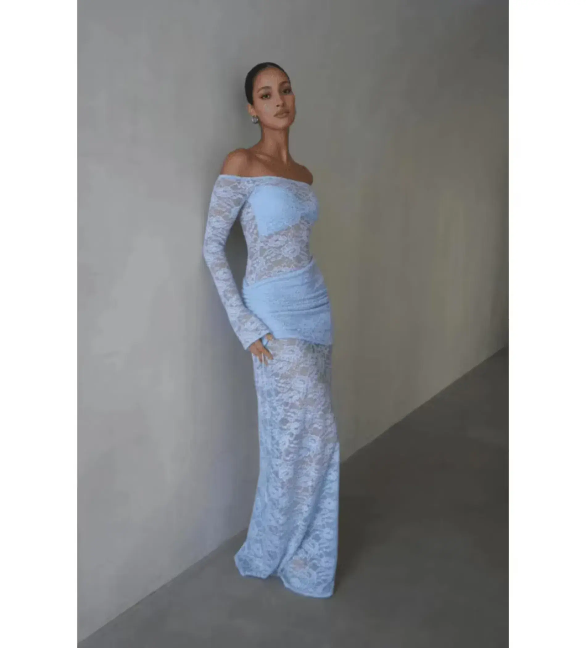Deconduarte Christiana Maxi Dress in Powder Blue Size AU 6 - Image 2