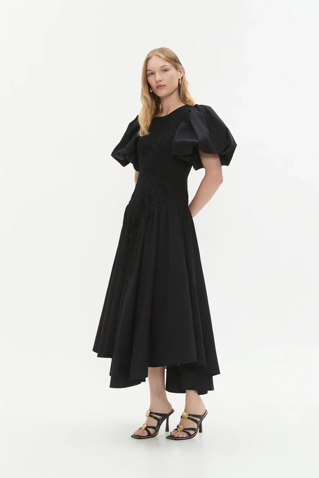 Aje Wisteria Midi Dress Black Size 12 for rent on The Volte - main image