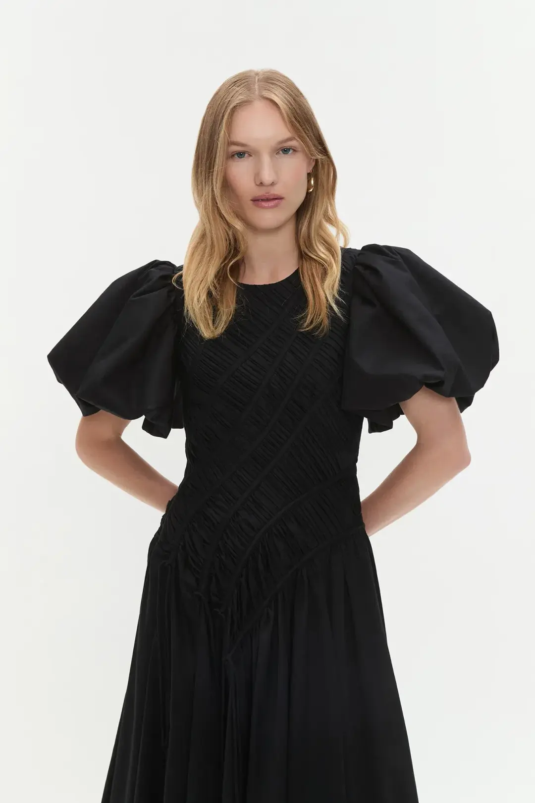 Aje Wisteria Midi Dress Black Size 12 for rent on The Volte - main image