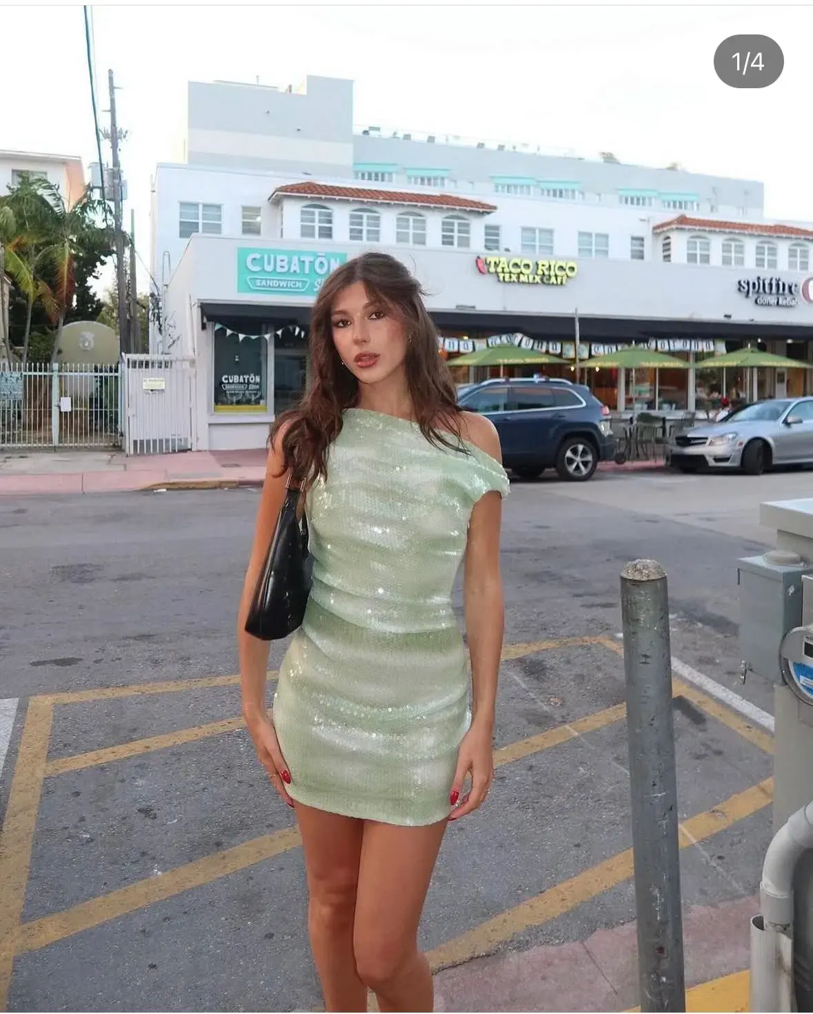 Bec and Bridge Brydie Asym Mini Dress in Mint Ombre - Image 1