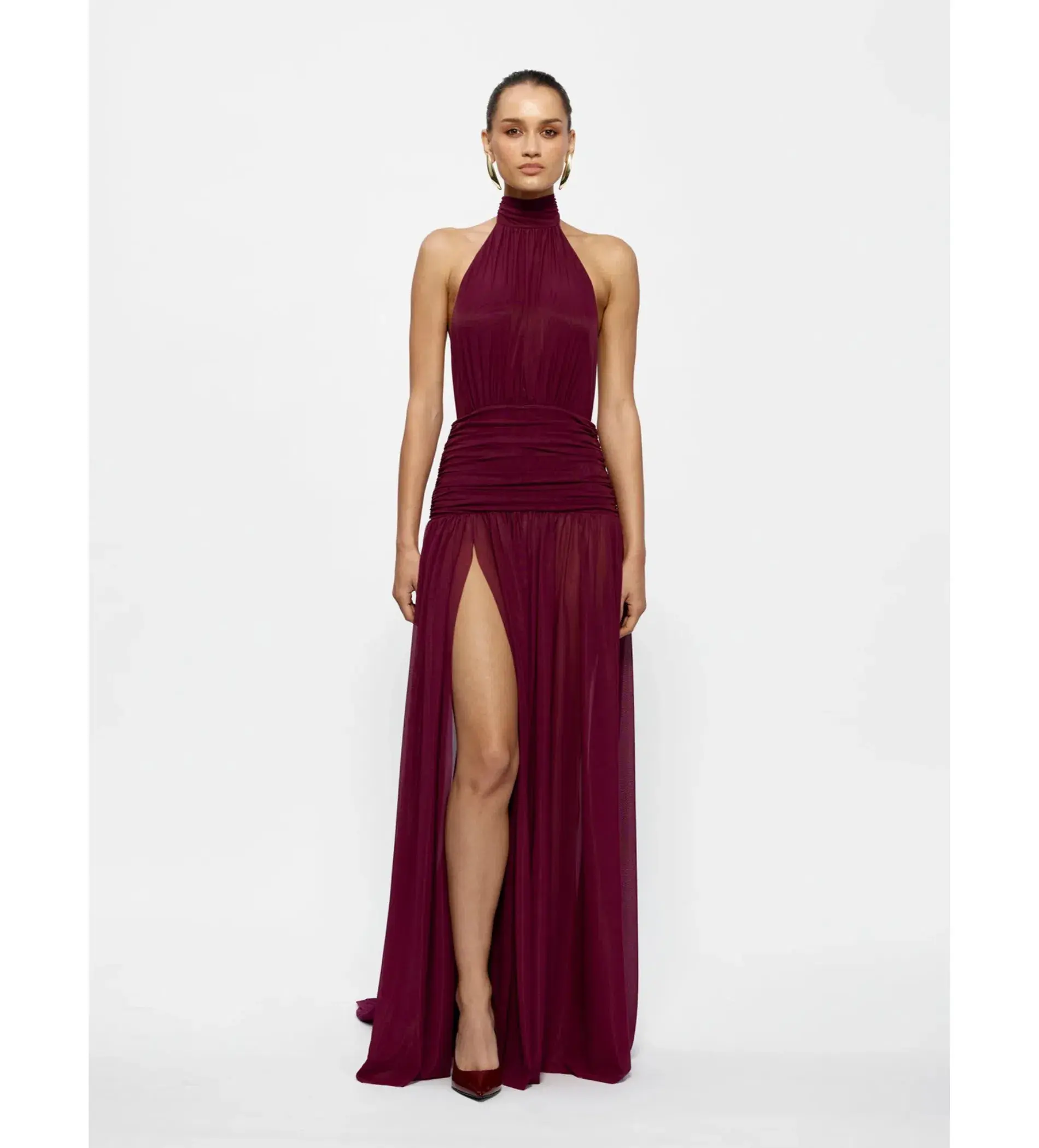 Effie Kats Verity Gown Burgundy Size 8 - Image 2