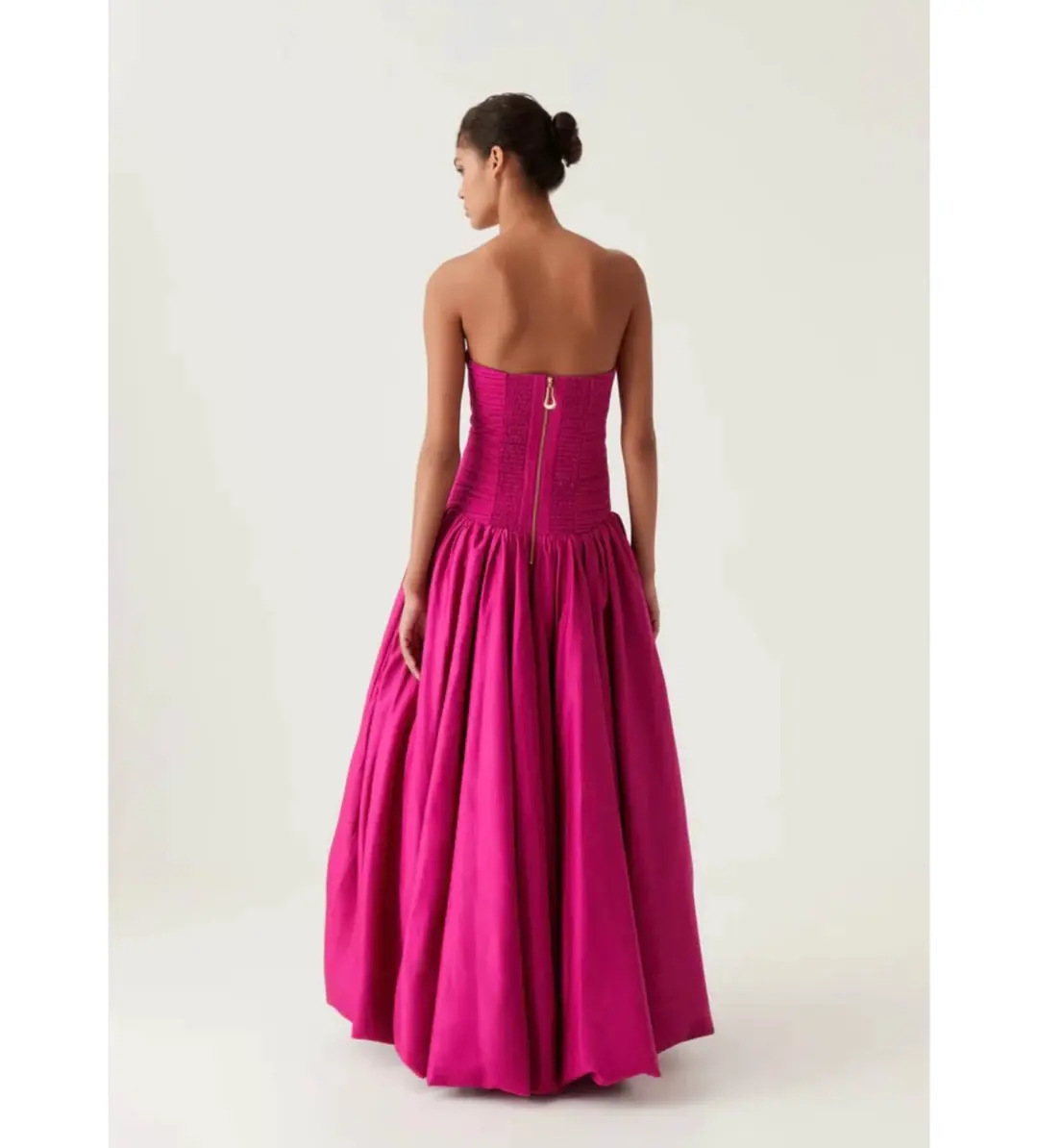 Aje Violette Bubble Hem Maxi Dress Deep Magenta; size 8 for rent on The Volte - main image