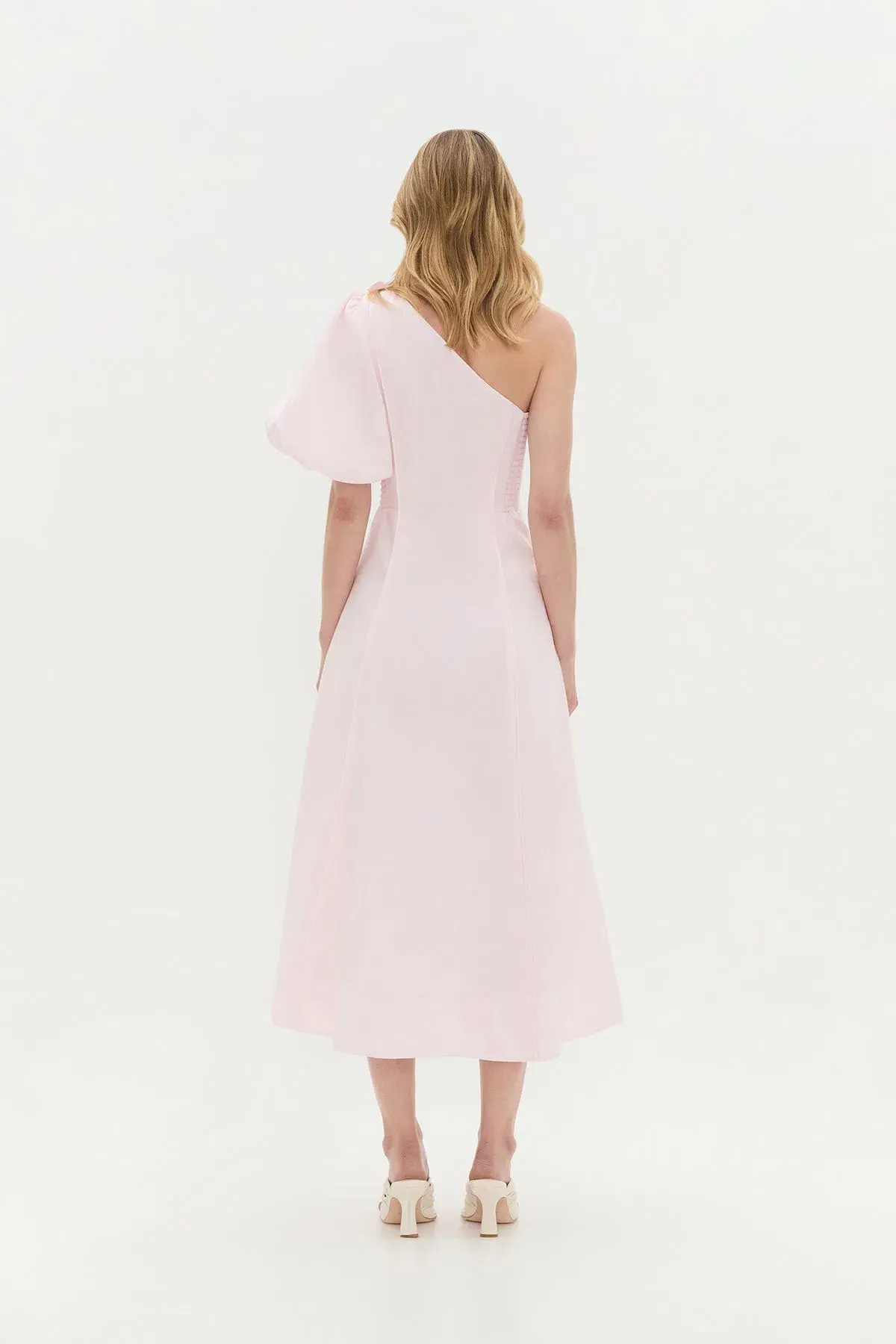 Aje Camille Midi Dress in Pastel Pink Size 8 - Image 5