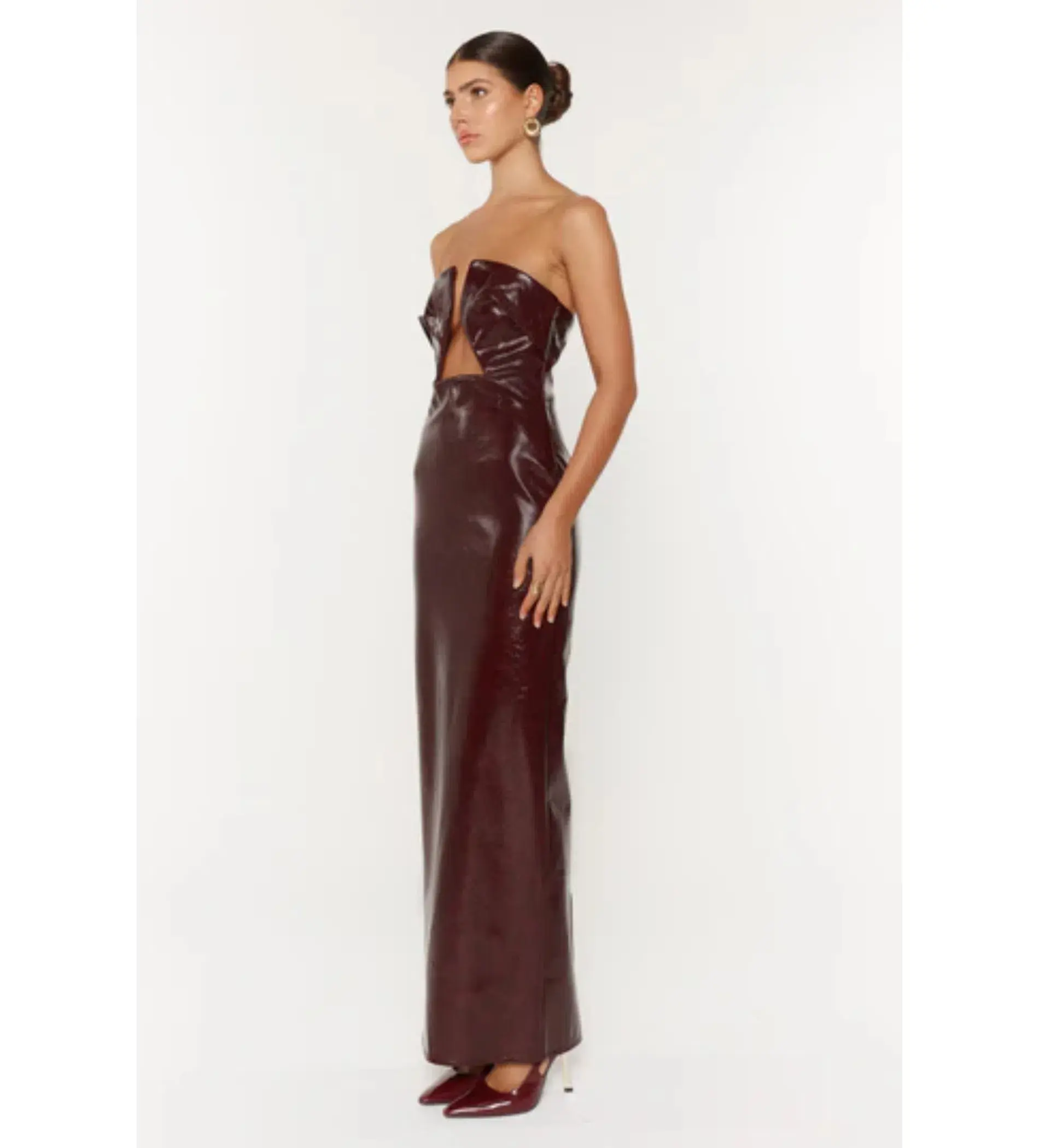 She is Olla Sole Midi Dress in Brown Size XS/ AU 6 - Image 2