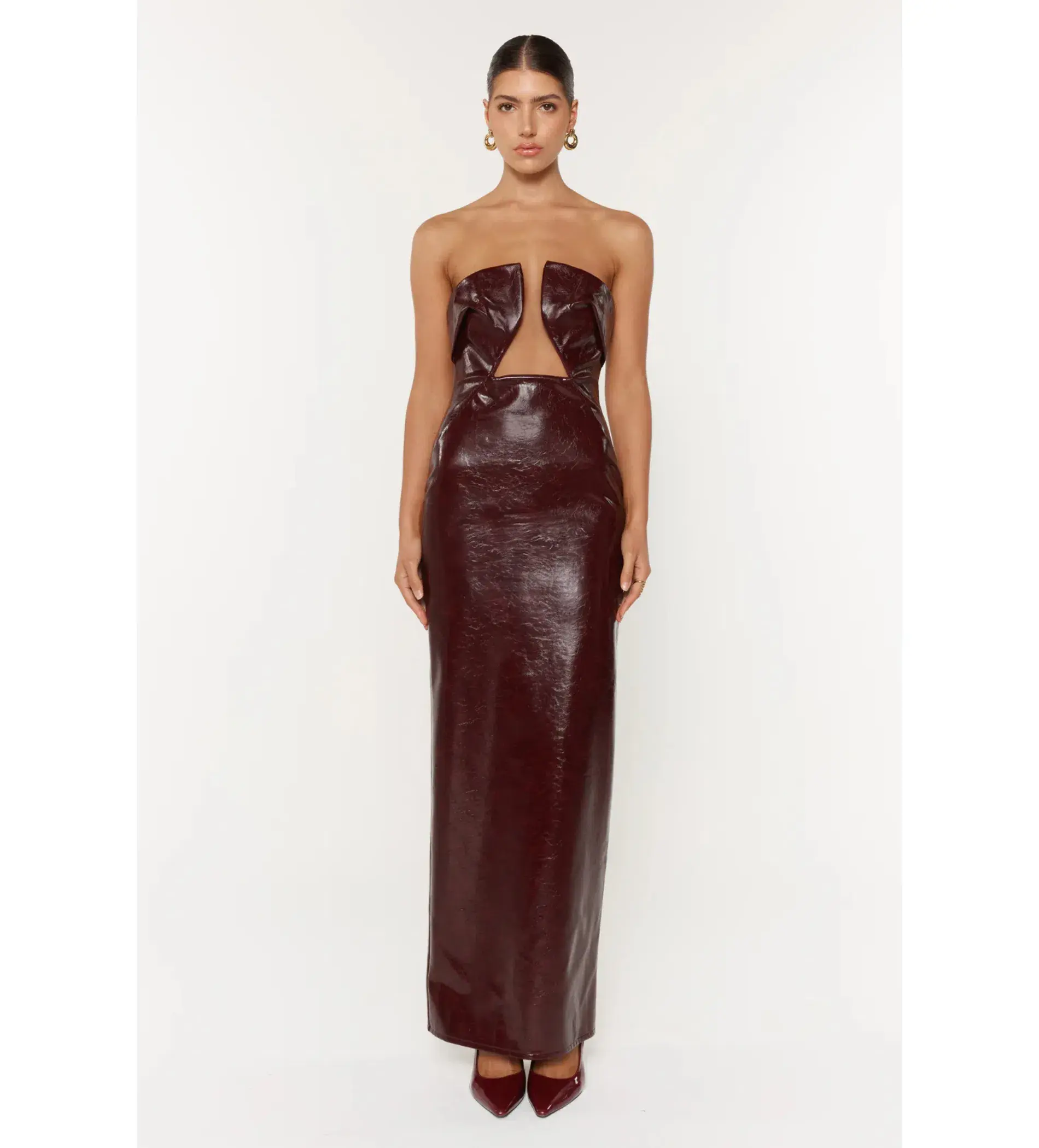She is Olla Sole Midi Dress in Brown Size XS/ AU 6 - Image 1