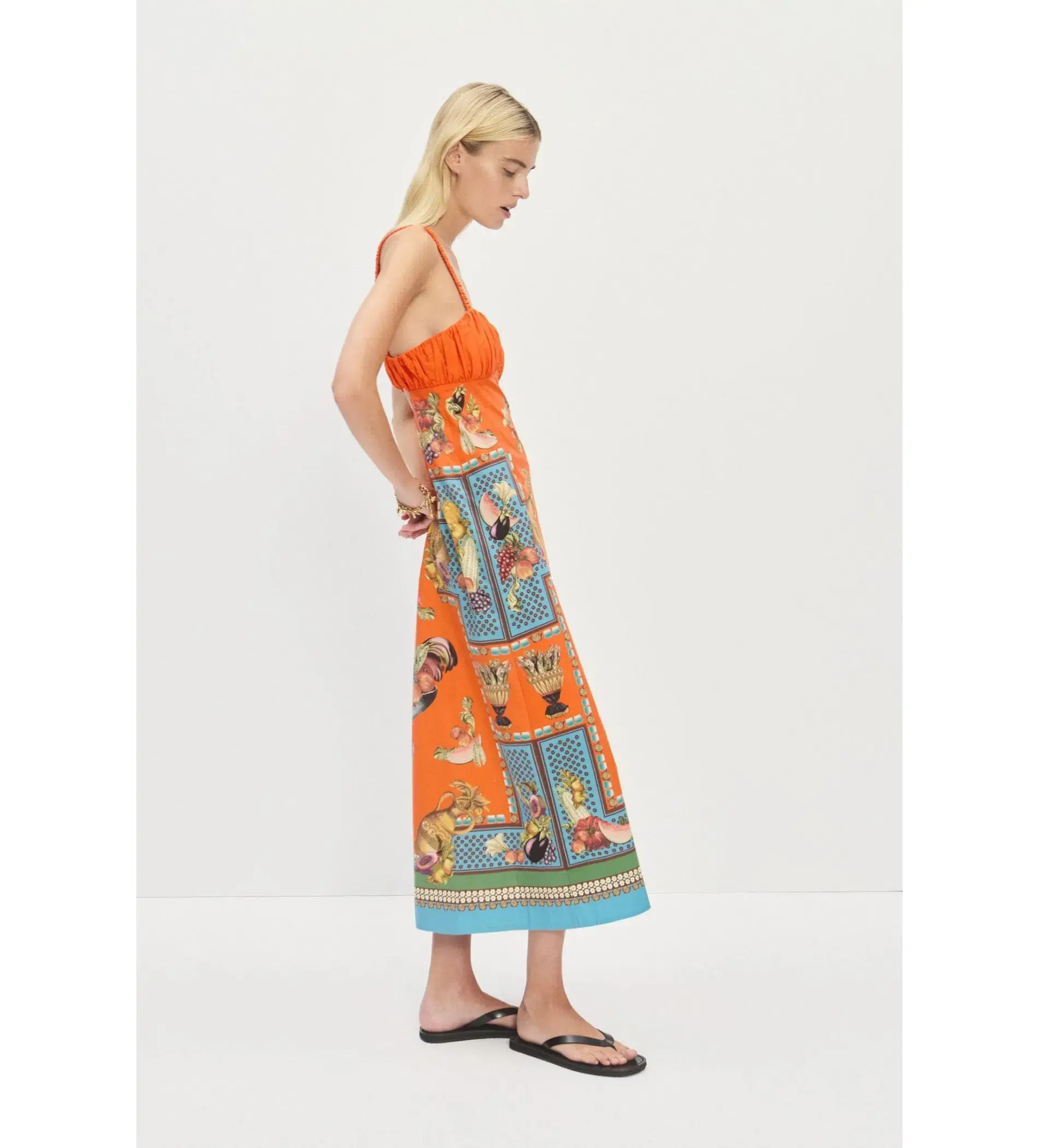 Alemais Rocco Midi Dress in Orange Print Size AU 14 - Image 2