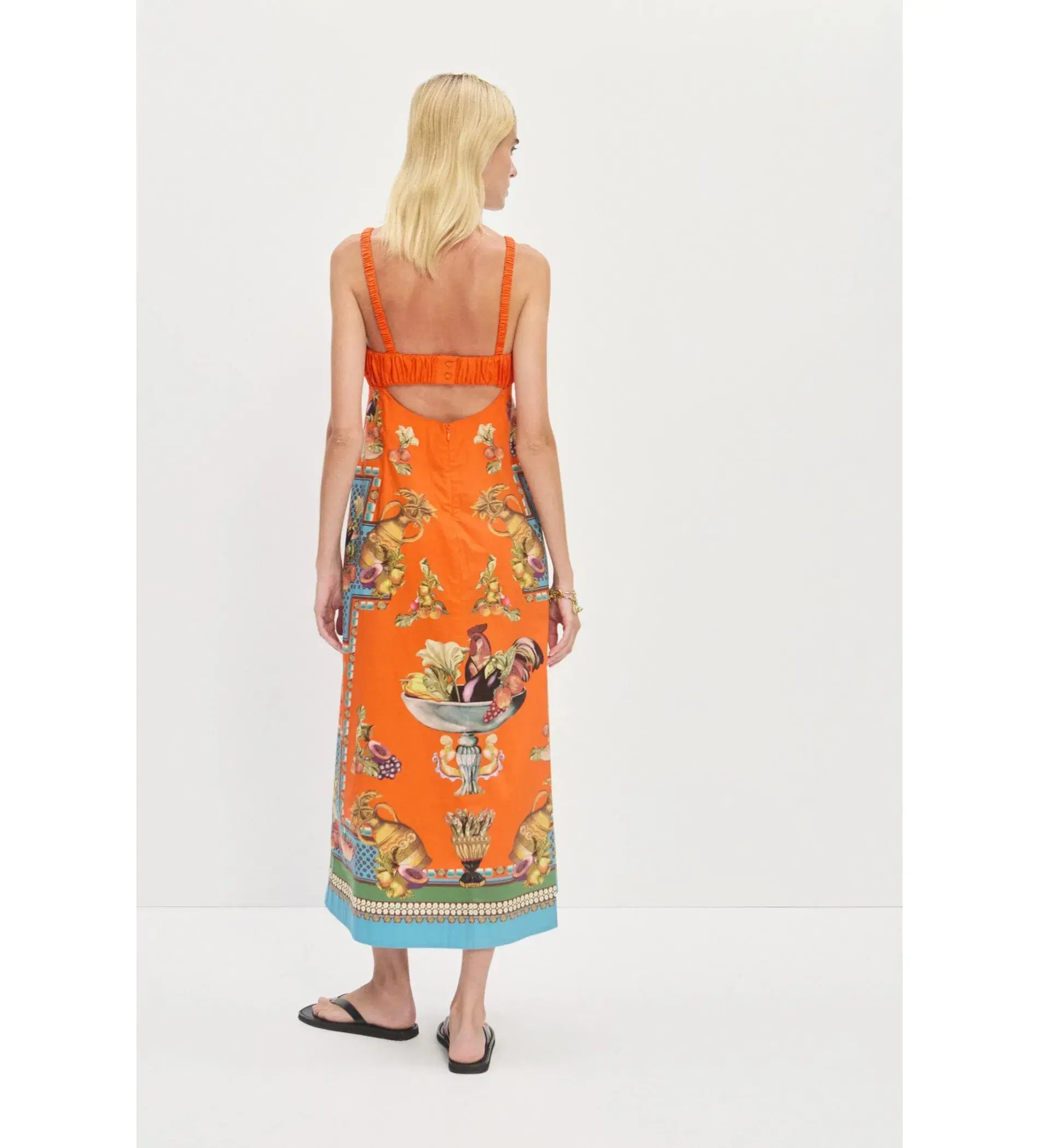 Alemais Rocco Midi Dress in Orange Print Size AU 14 - Image 3