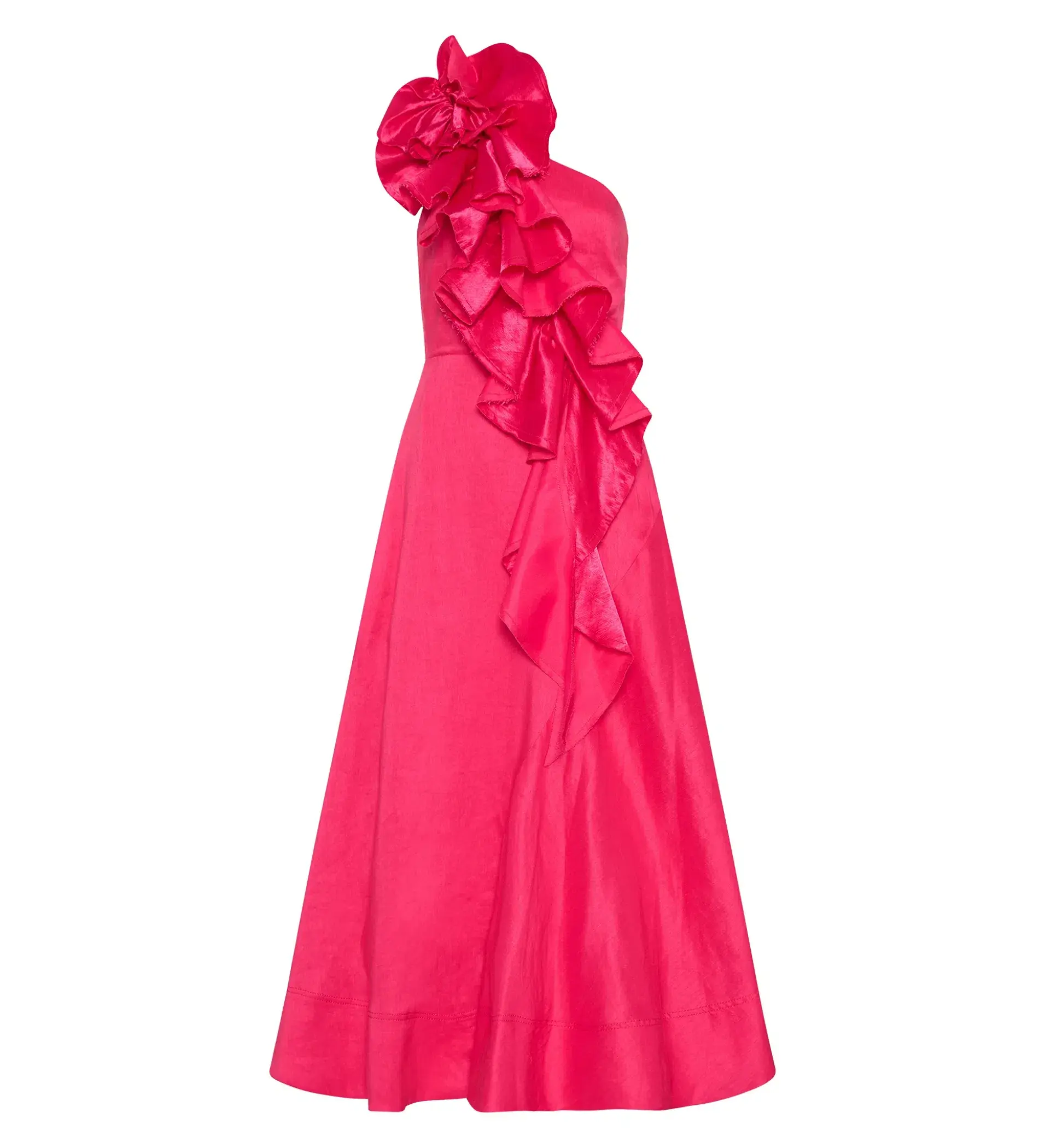 Aje Adelia Ruffle Midi Dress in Bougainvillea Red Size XL / AU 10  - Image 5