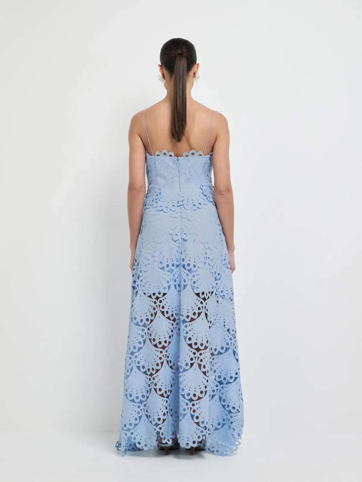 Sheike Ella Lace Maxi Dress Blue Size AU 8 - Image 3
