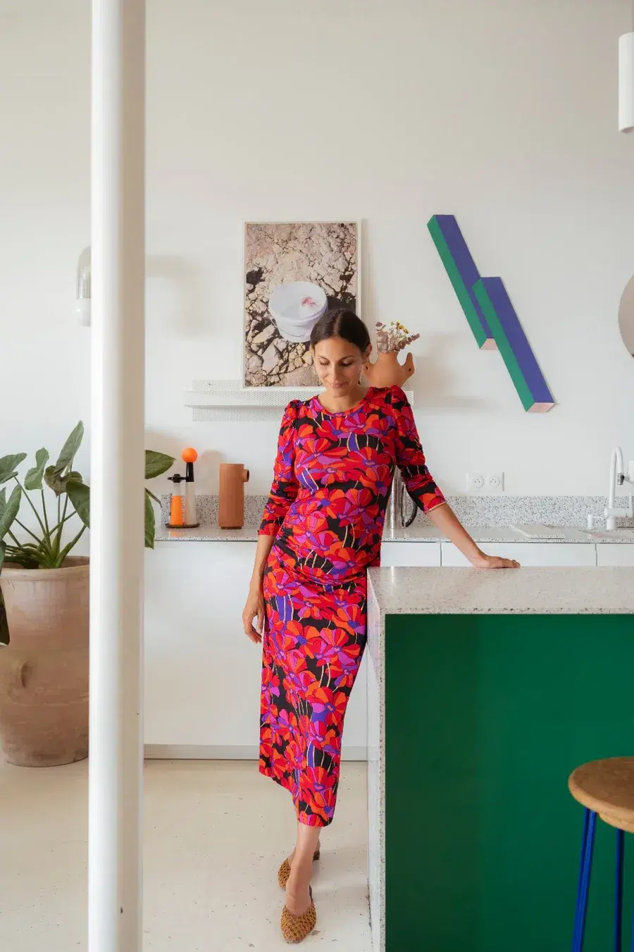 Paloma Wool Thelma Flower Power Pregnancy Dress Multi Floral Size 10 for rent on The Volte - main image