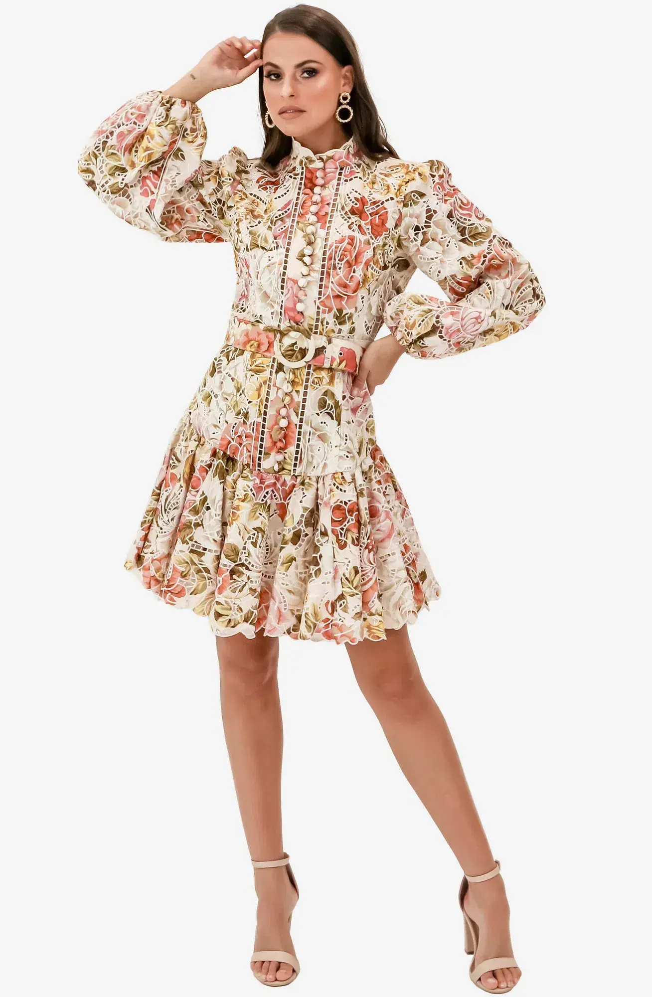 Zimmermann Bonita Embroided Mini Dress Multi Floral Size 1 / AU 10 - Image 1