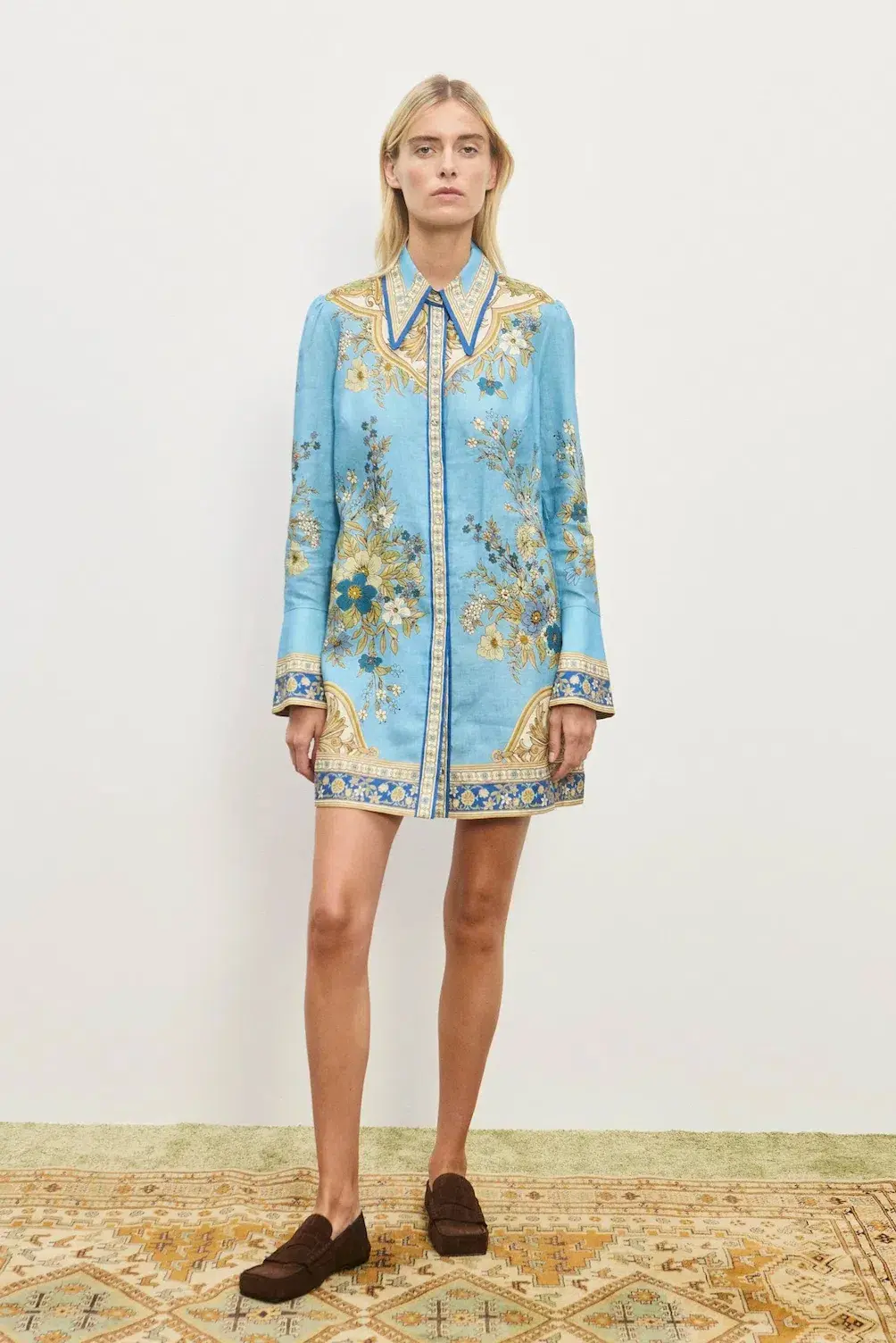 Alemais Cassie Mini Dress Blue Print Size 16 - Image 1