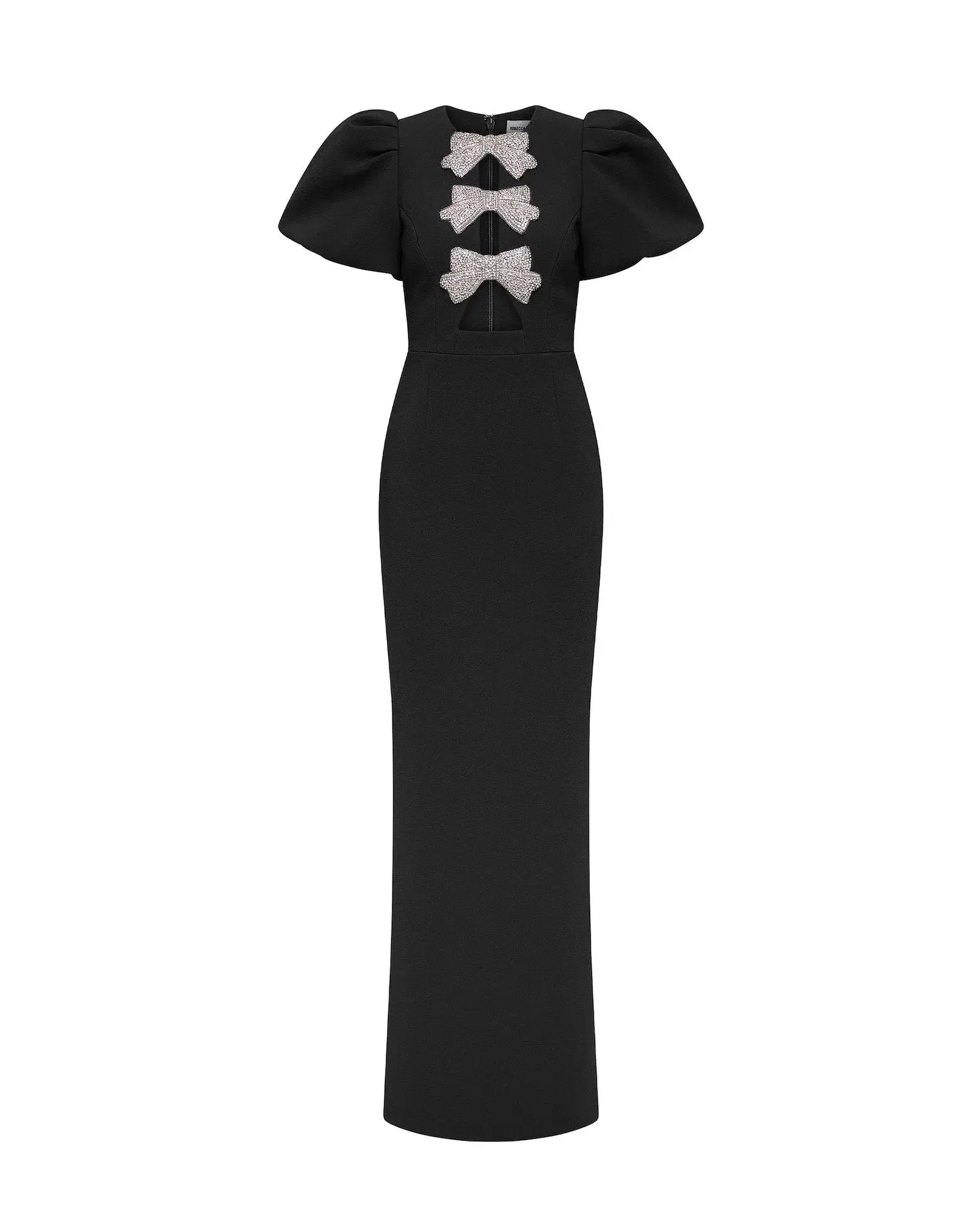 Rebecca Vallance Violetta Puff Sleeve Gown Maxi Black Size 10 - Image 4