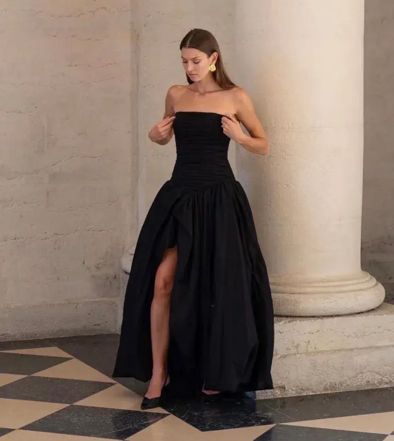 Aje Violette Bubble Hem Black Maxi Dress Size 10 - Image 1