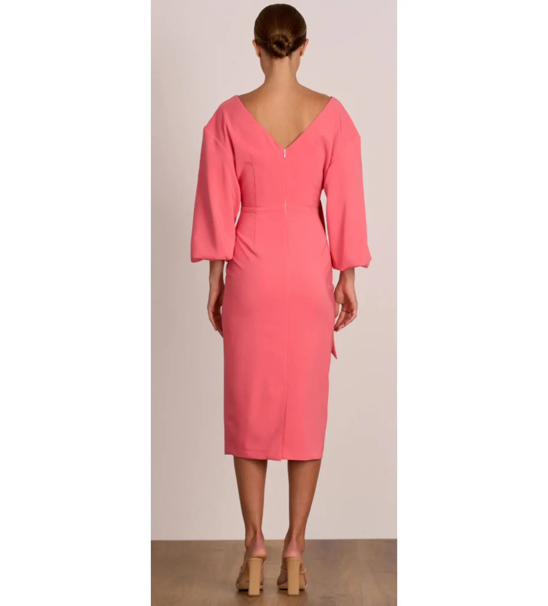 Pasduchas Ace Drape Midi Dress Pink Size 12 - Image 2
