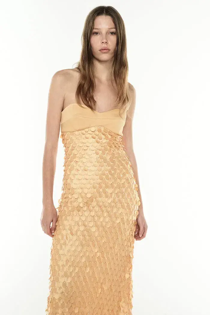Manning Cartell Supreme Extreme Balconette Maxi  Dress Honeycomb Size 8 - Image 3