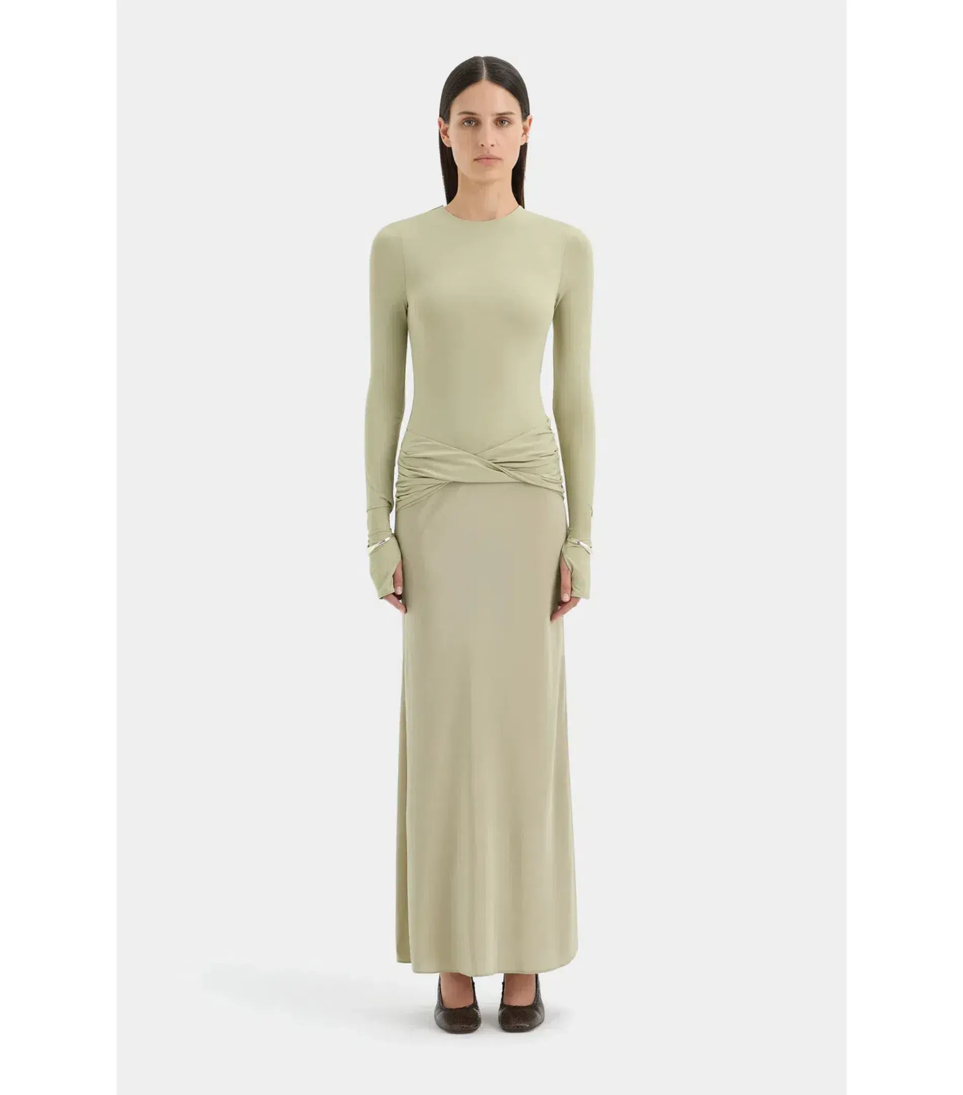 Sir the Label Milesi Twist Maxi Gown in Moss Size 1 / AU 8 - Image 1