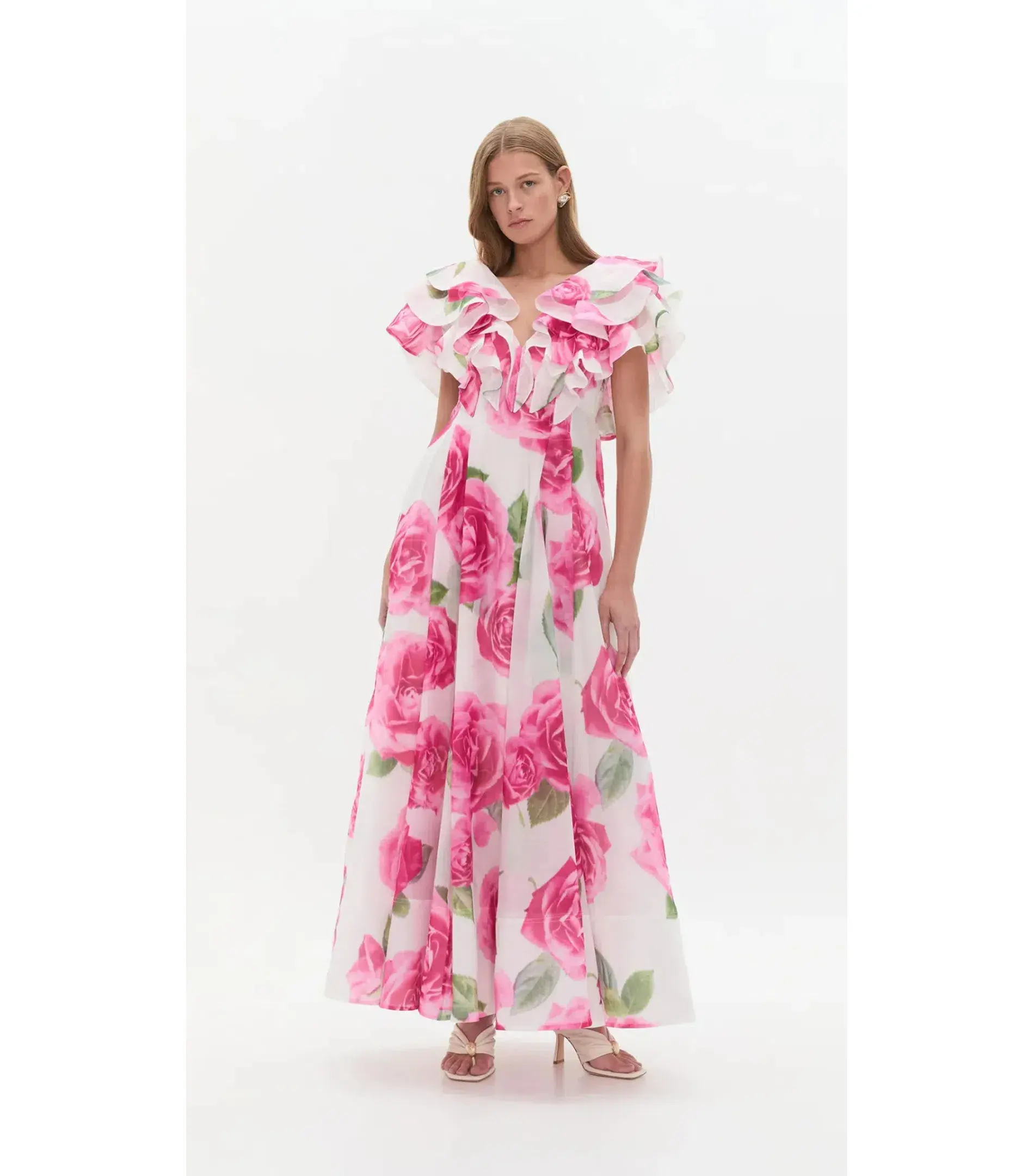 Aje Olea Maxi Dress in Soft Rose Light Size AU 12  - Image 1