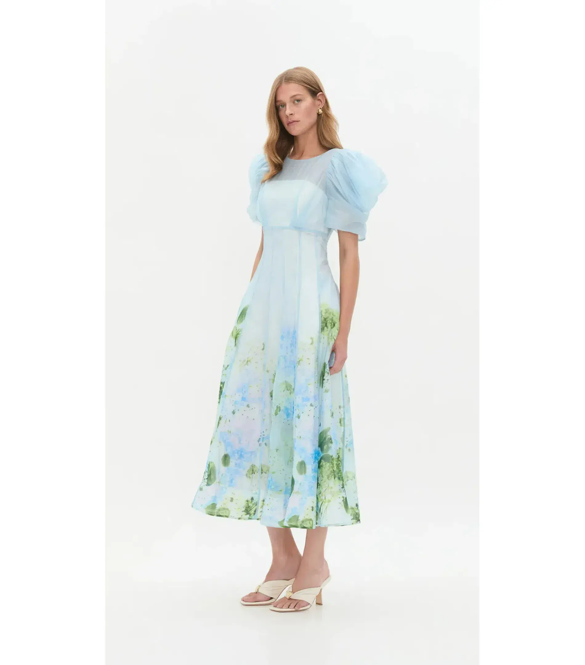 Aje Clementine Midi Dress in Blue Hydrangea Size AU 10 - Image 2