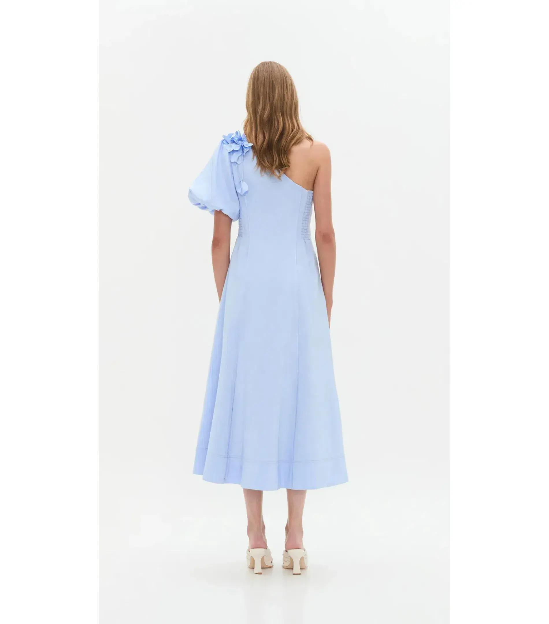Aje Camille Midi Dress in Pale Blue Size AU 12 - Image 3