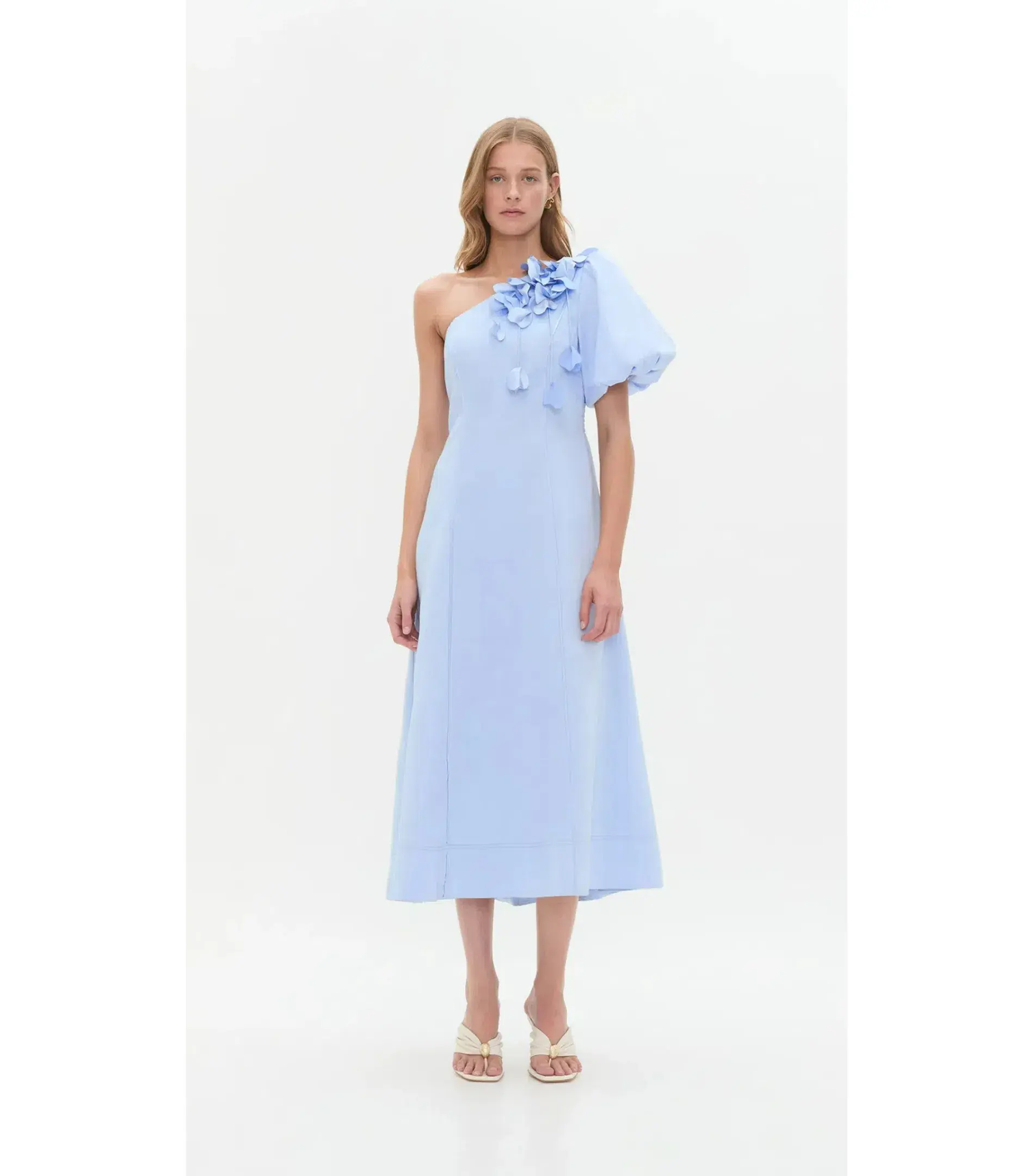 Aje Camille Midi Dress in Pale Blue Size AU 12 - Image 1