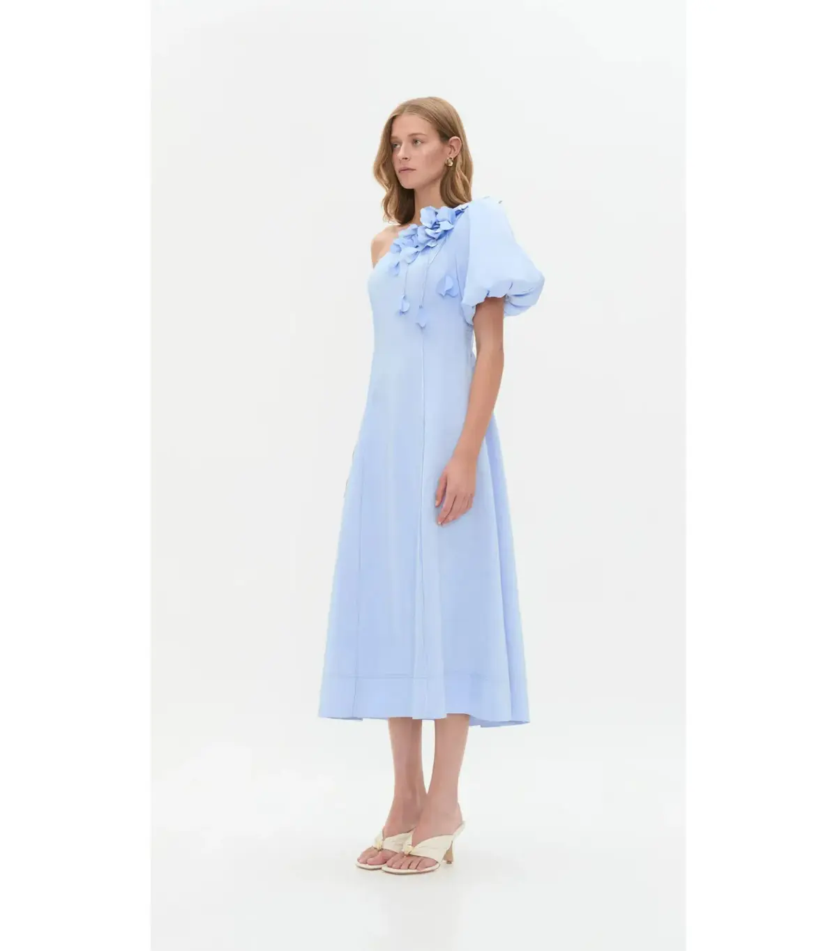Aje Camille Midi Dress in Pale Blue Size AU 12 - Image 2