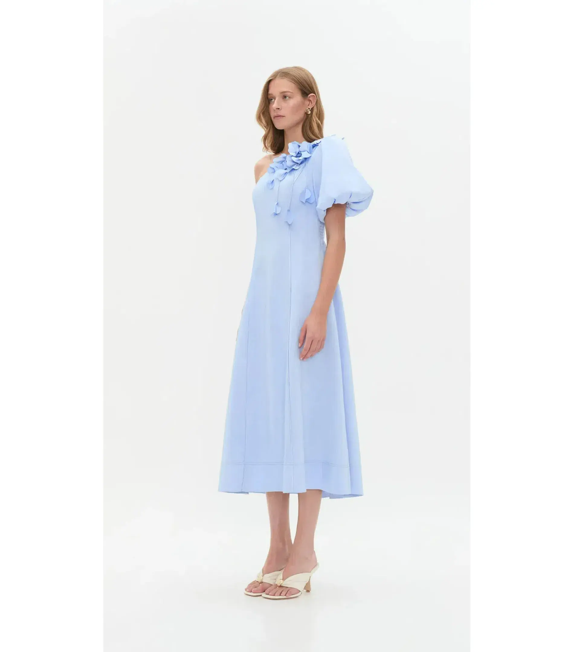 Aje Camille Midi Dress in Pale Blue Size AU 12 - Image 2