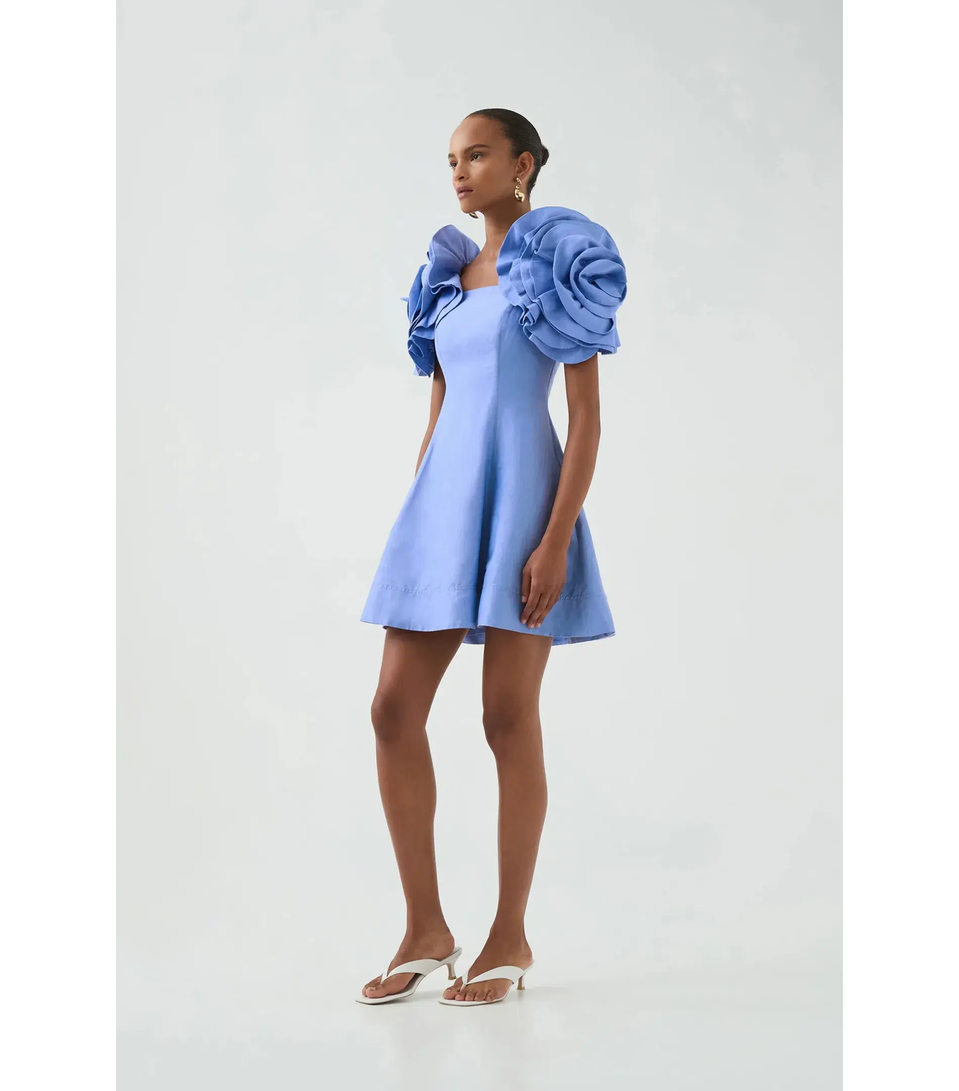 Aje Twyla Mini Dress in Oyster Blue Size AU 8 - Image 2