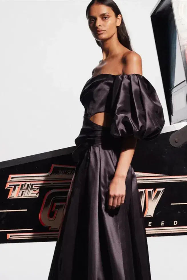 Alemais Regent Noir Gown in Black Floral Size AU10 - Image 3