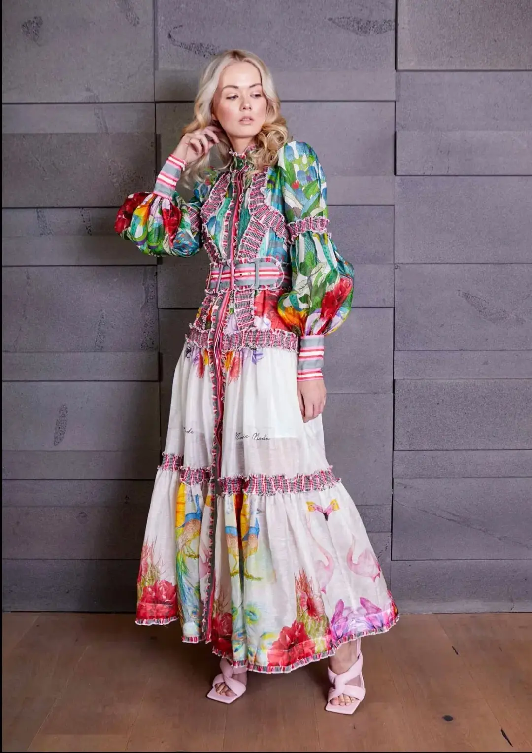 Mackenzie Mode The Rainforest Maxi Dress Print Size AU12 for rent on The Volte - main image