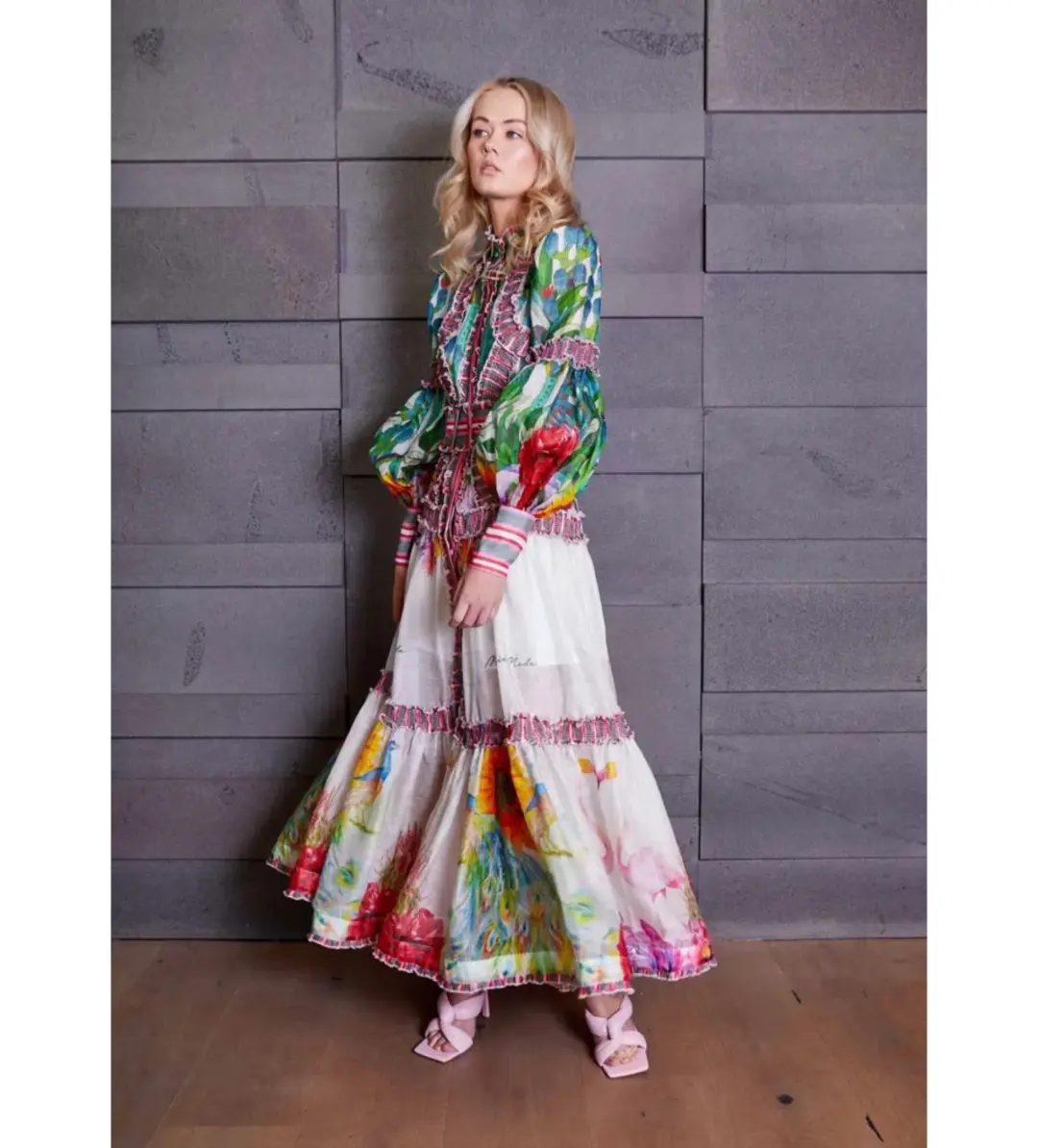 Mackenzie Mode The Rainforest Maxi Dress Print Size AU12 for rent on The Volte - main image