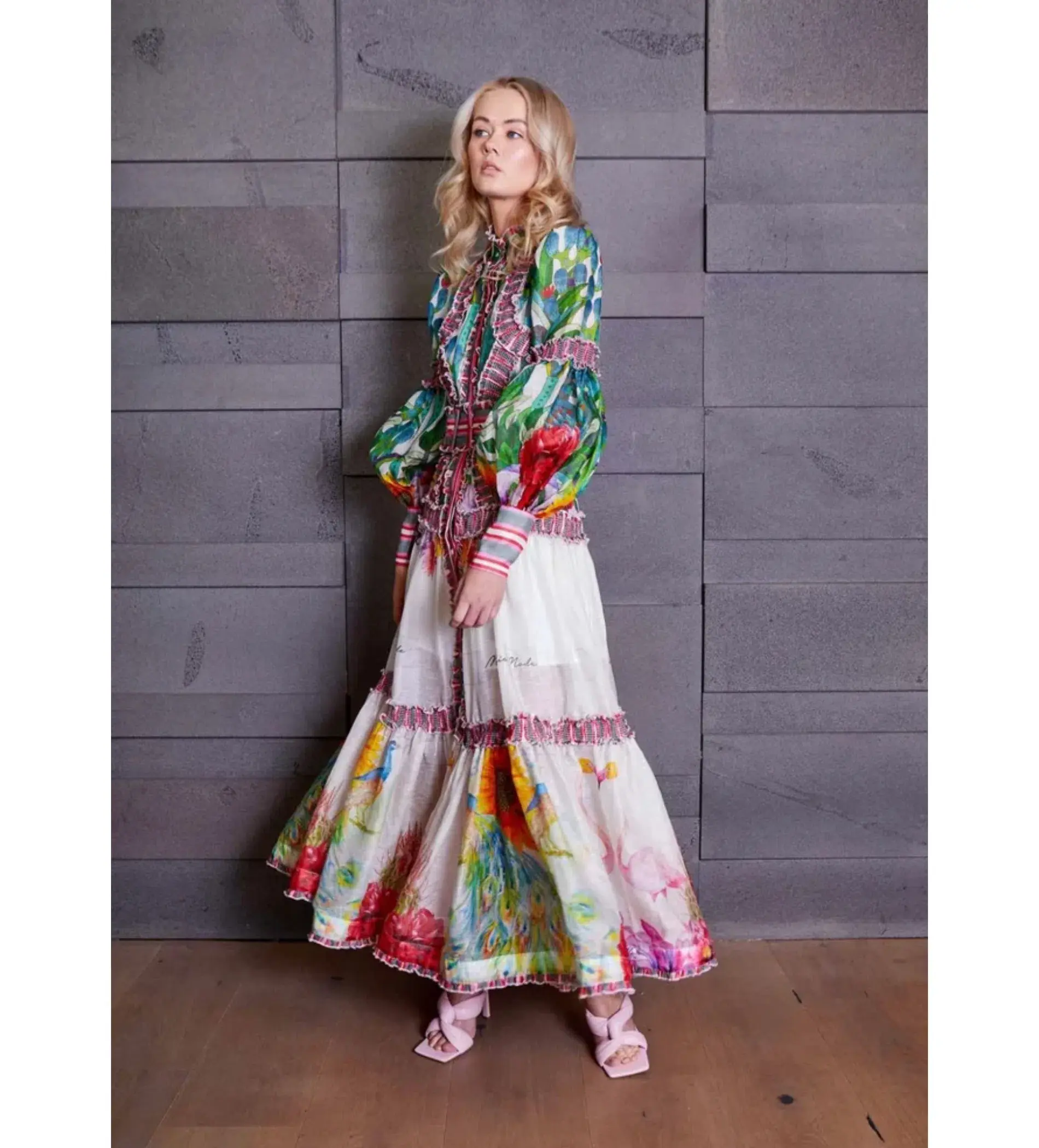 Mackenzie Mode The Rainforest Maxi Dress Print Size AU12 - Image 1