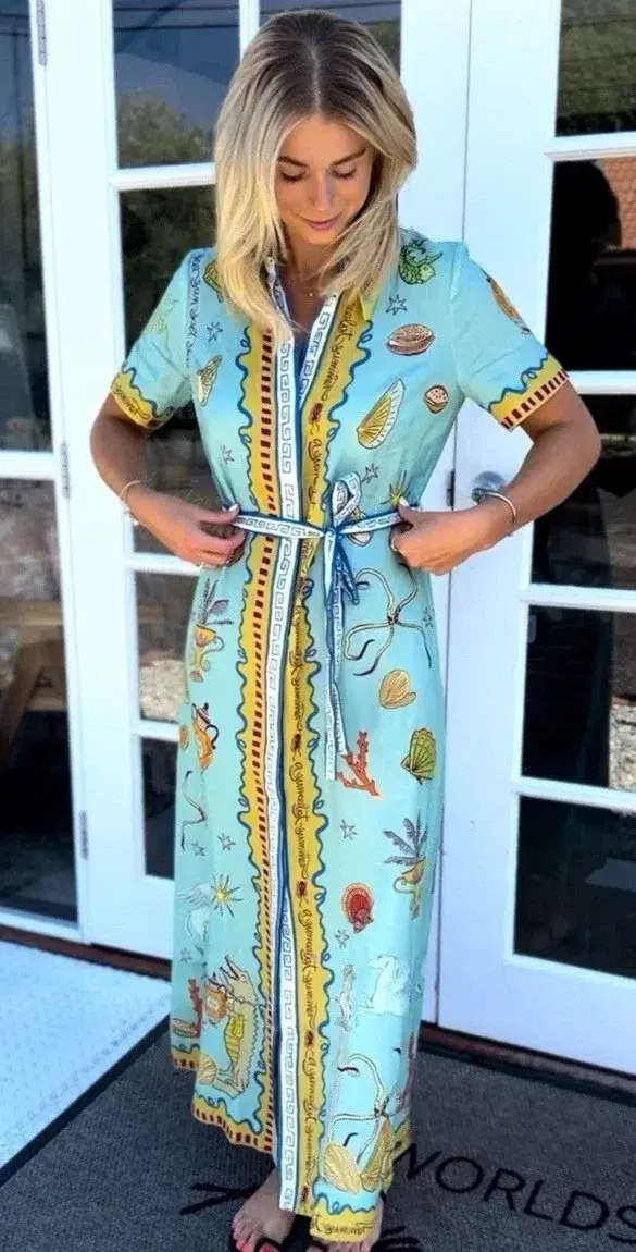 Alemais Surrealist Summer Shirtdress Midi Size Print AU10 /US6 - Image 1