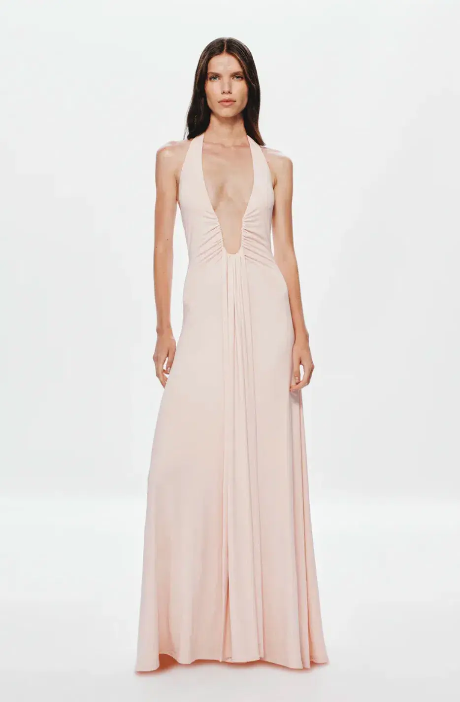 MISHA Jennifer Cupro Maxi Dress in Dusty Pink Size M/AU10 - Image 5