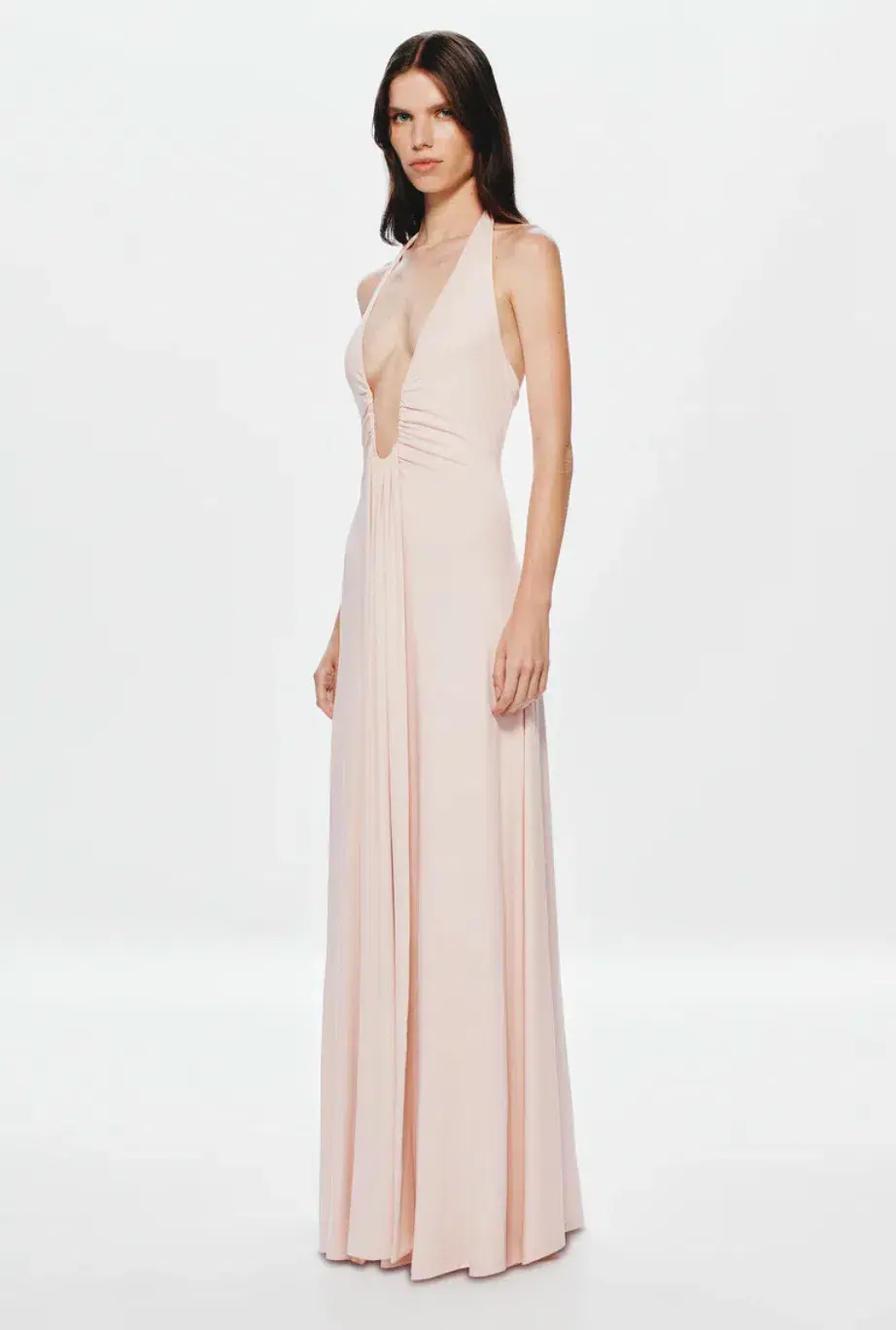 MISHA Jennifer Cupro Maxi Dress in Dusty Pink Size M/AU10 - Image 3