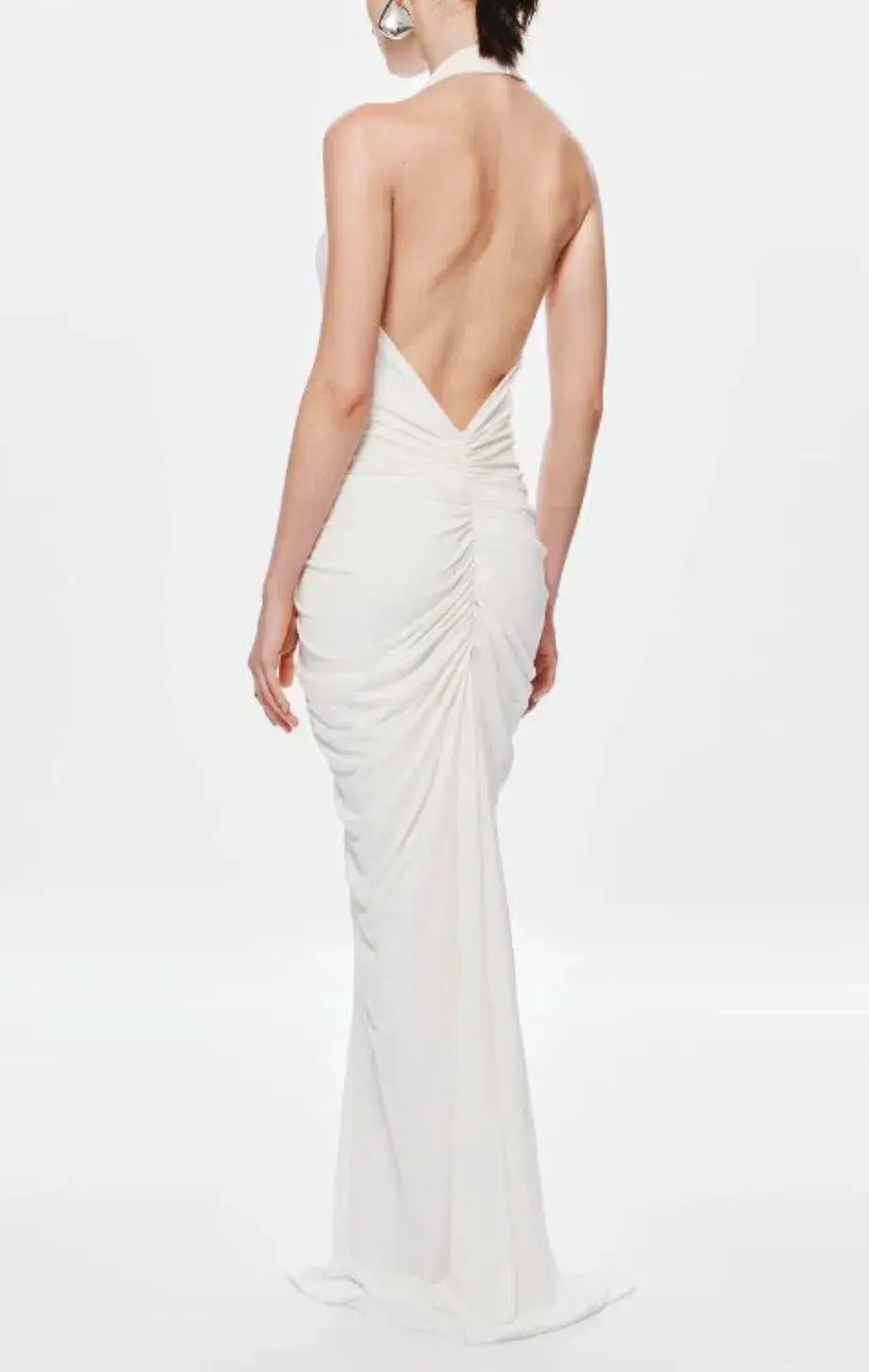 Misha The Venus Gathered Cupro Dress Ivory  Size Xs/Au 6 - Image 6