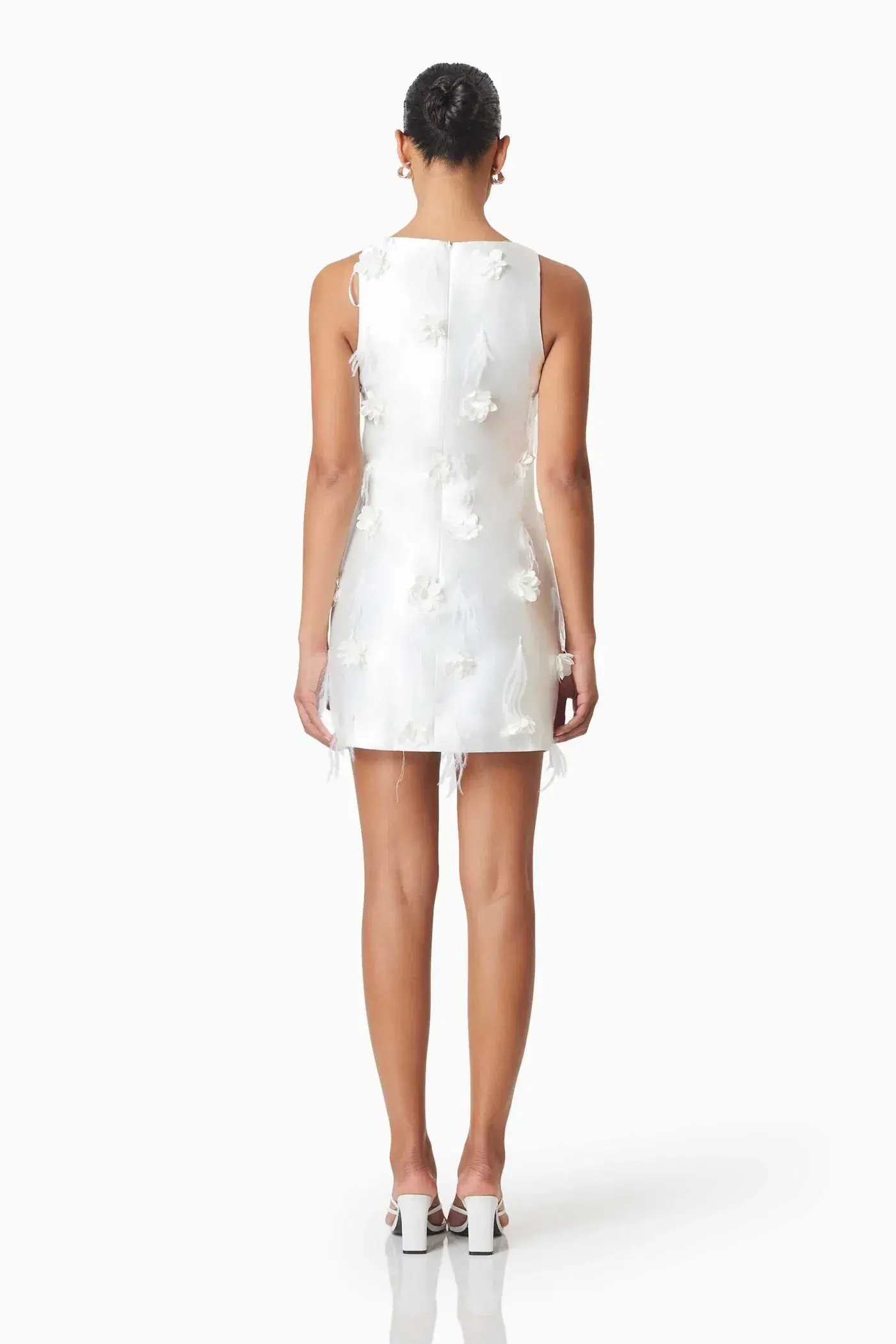 Elliatt Lunaria Satin Mini Dress In White Size Medium Size 10  - Image 3