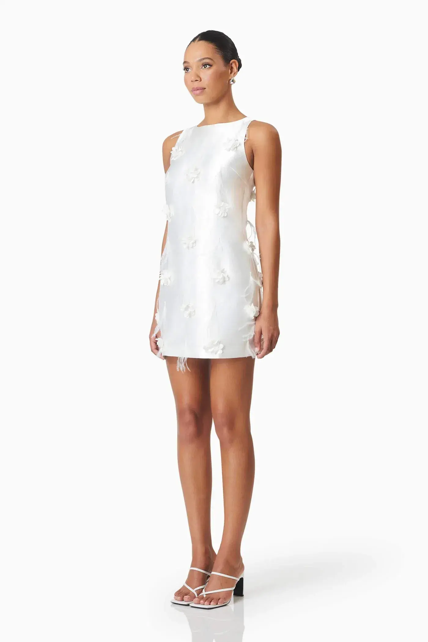 Elliatt Lunaria Satin Mini Dress In White Size Medium Size 10  - Image 2