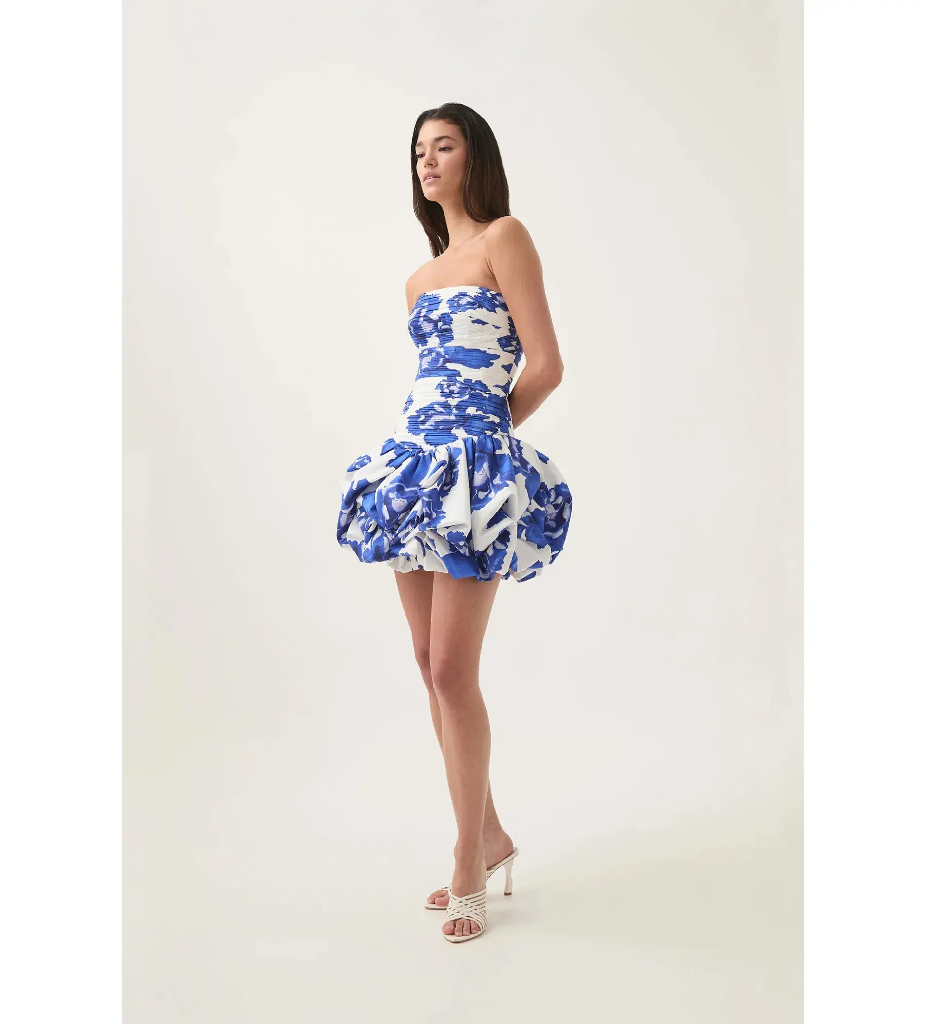 Aje Bubble Mini Dress Boldly Blooming Cobalt Size 8 - Image 3