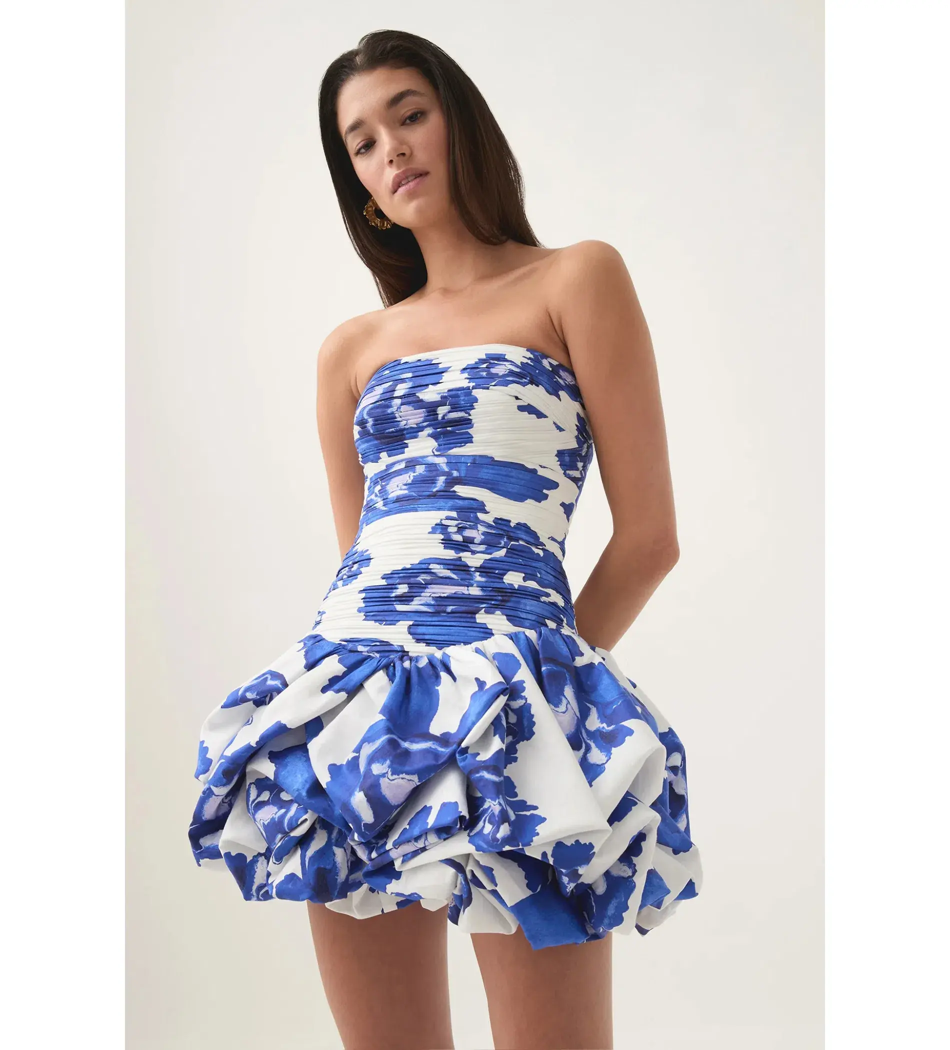 Aje Bubble Mini Dress Boldly Blooming Cobalt Size 8 - Image 2