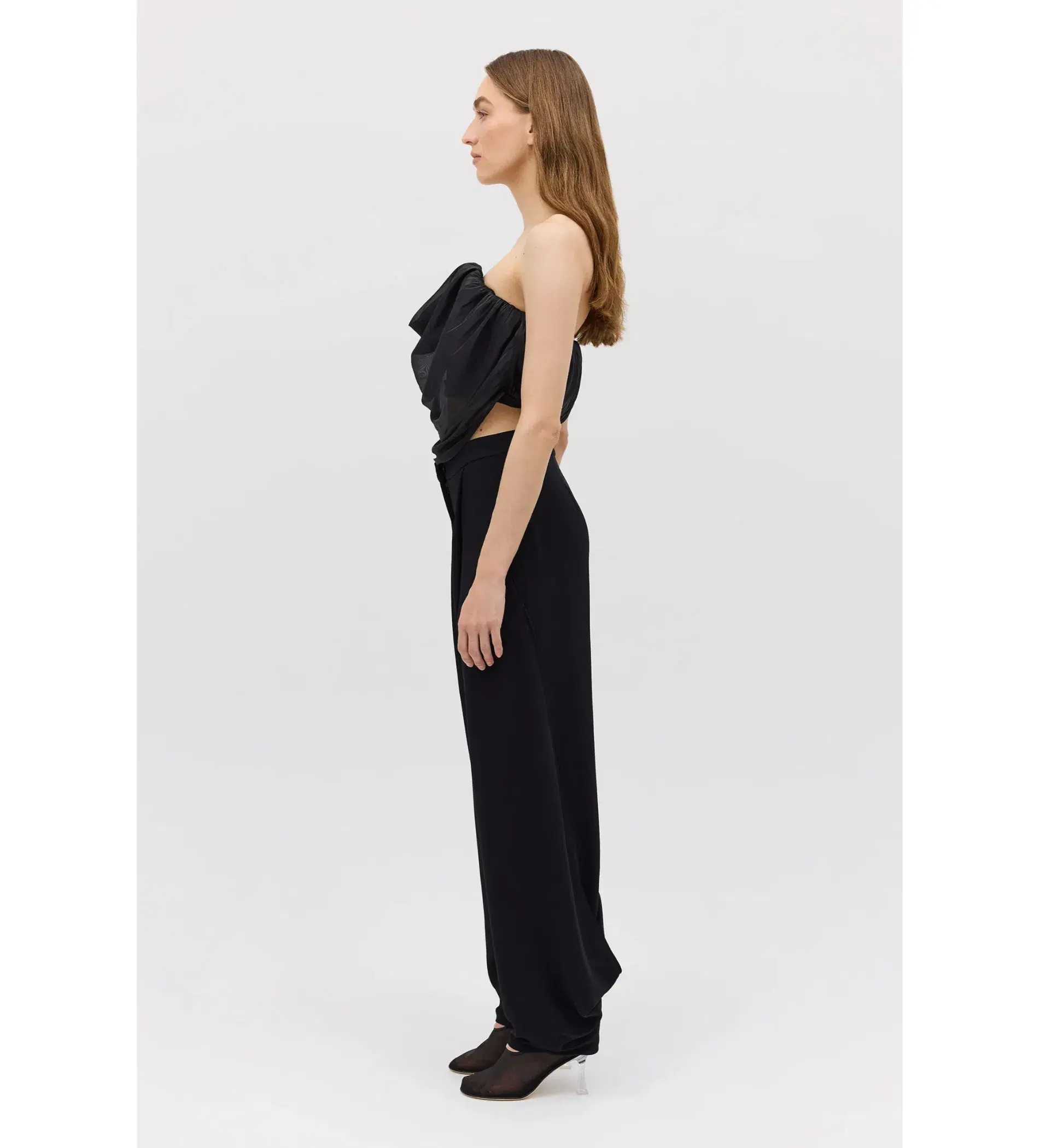 Bianca Spender Liquid Organza Tidal Bustier Top Black Size 10 - Image 4