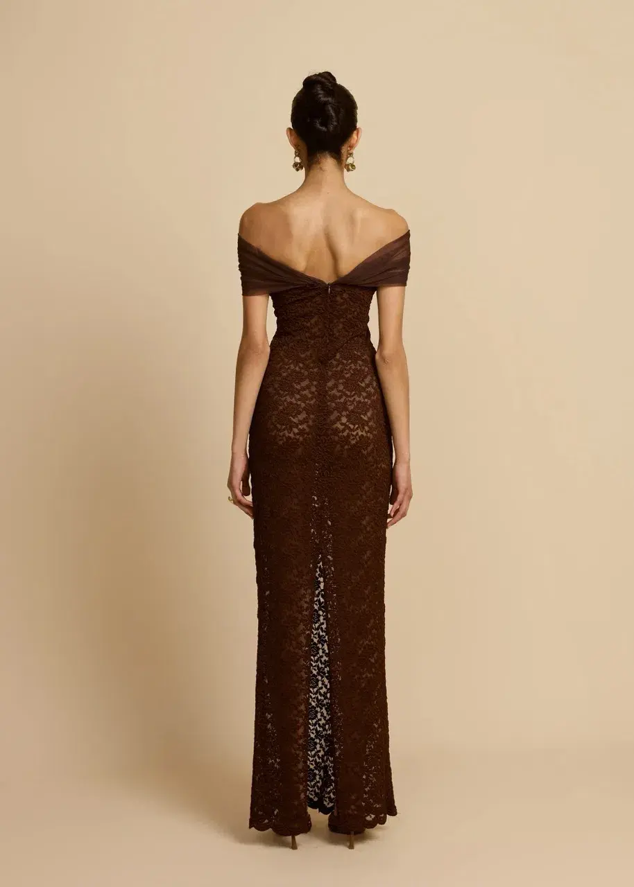 Arcina Ori Milana Dress in Chocolate Size M/AU10 for rent on The Volte - main image
