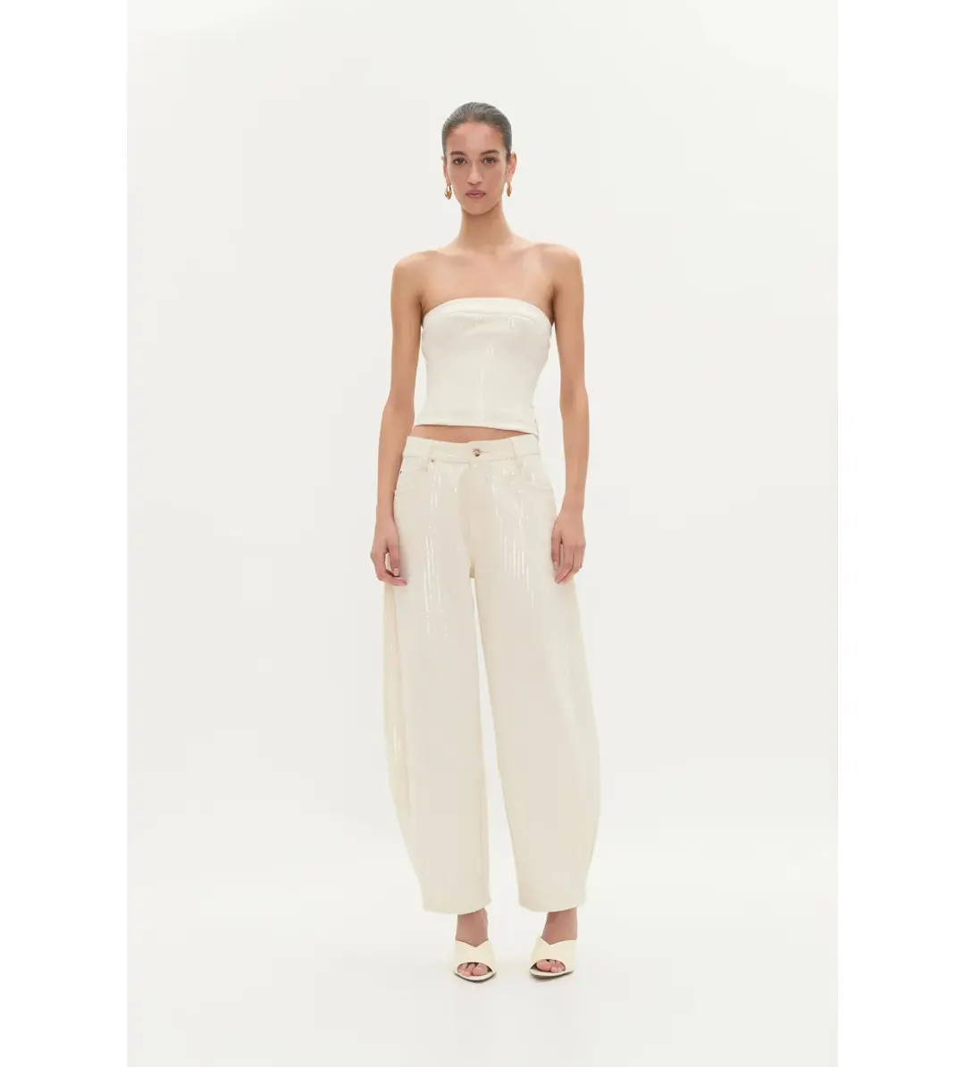 Aje Reflect Denim Barrel Jeans Daylight Size 10 for rent on The Volte - main image