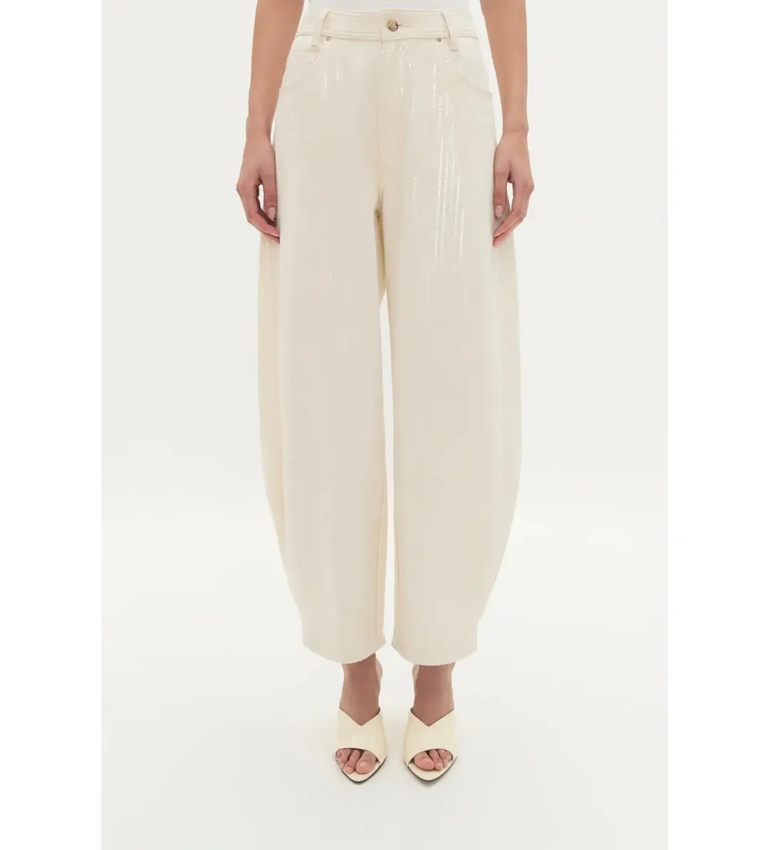 Aje Reflect Denim Barrel Jeans Daylight Size 10 for rent on The Volte - main image