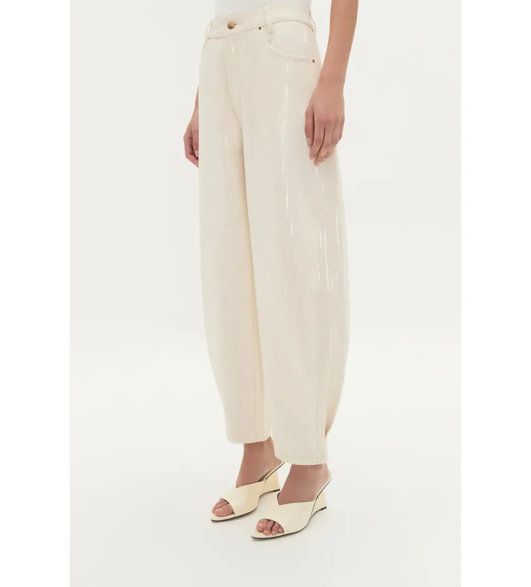 Aje Reflect Denim Barrel Jeans Daylight Size 10 for rent on The Volte - main image