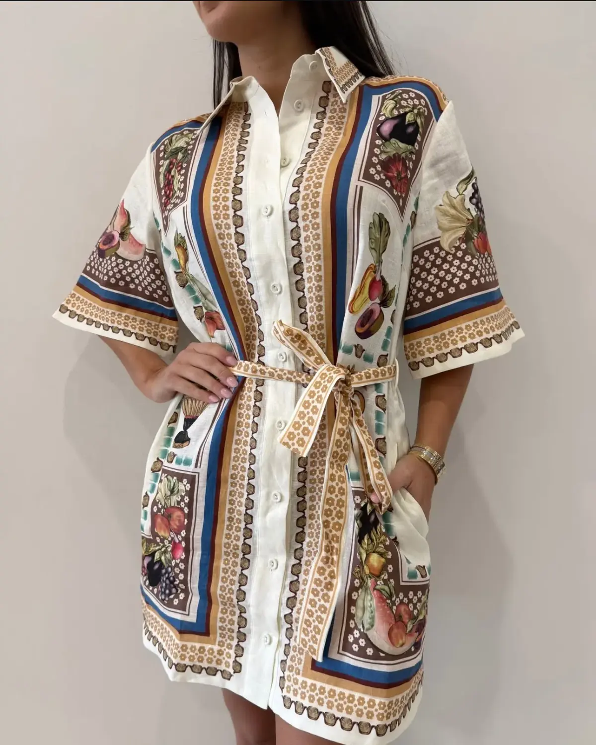 Alemais Mercado Mini Dress Multicolour Size AU 14 - Image 3