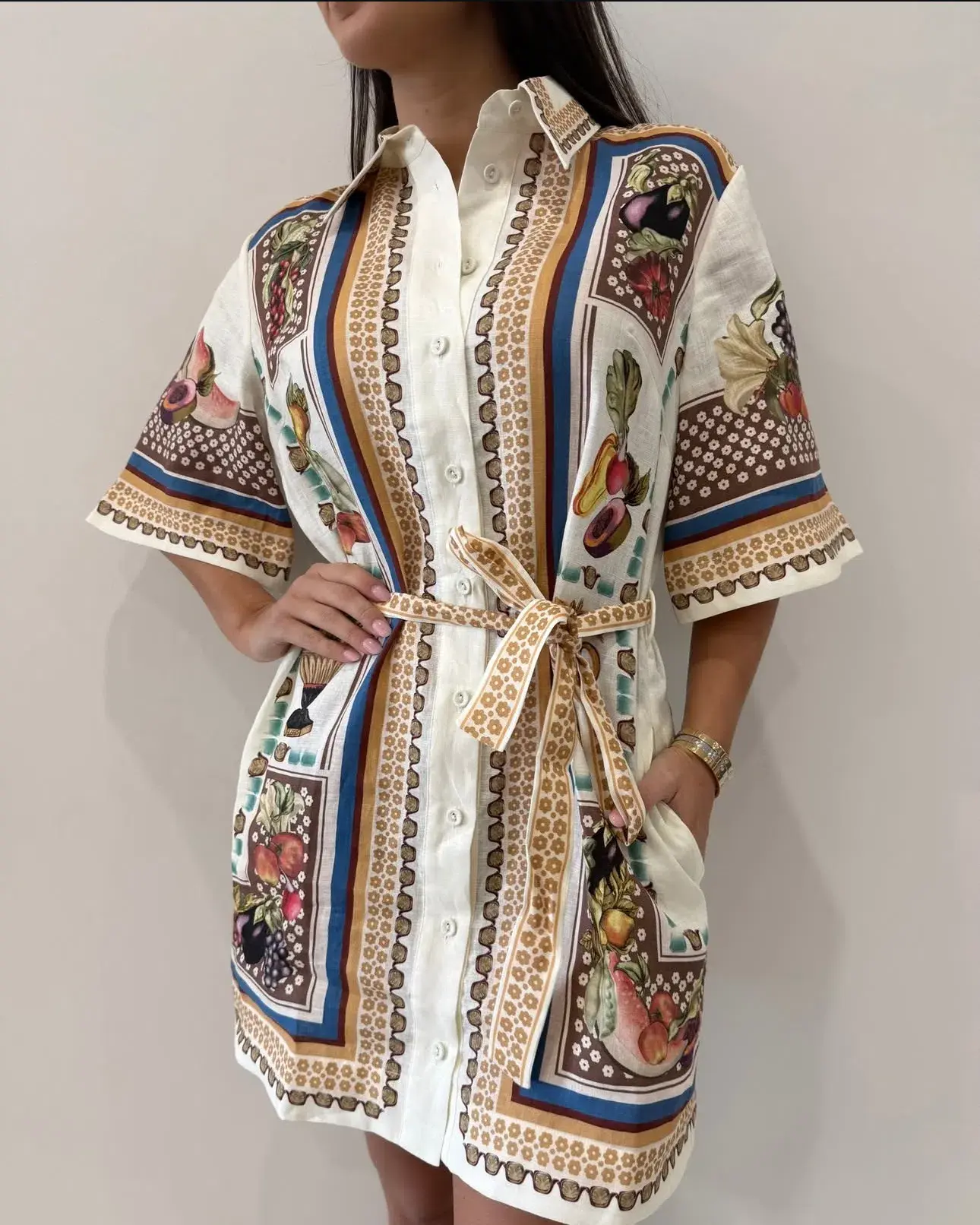 Alemais Mercado Mini Dress Multicolour Size AU 14 - Image 3