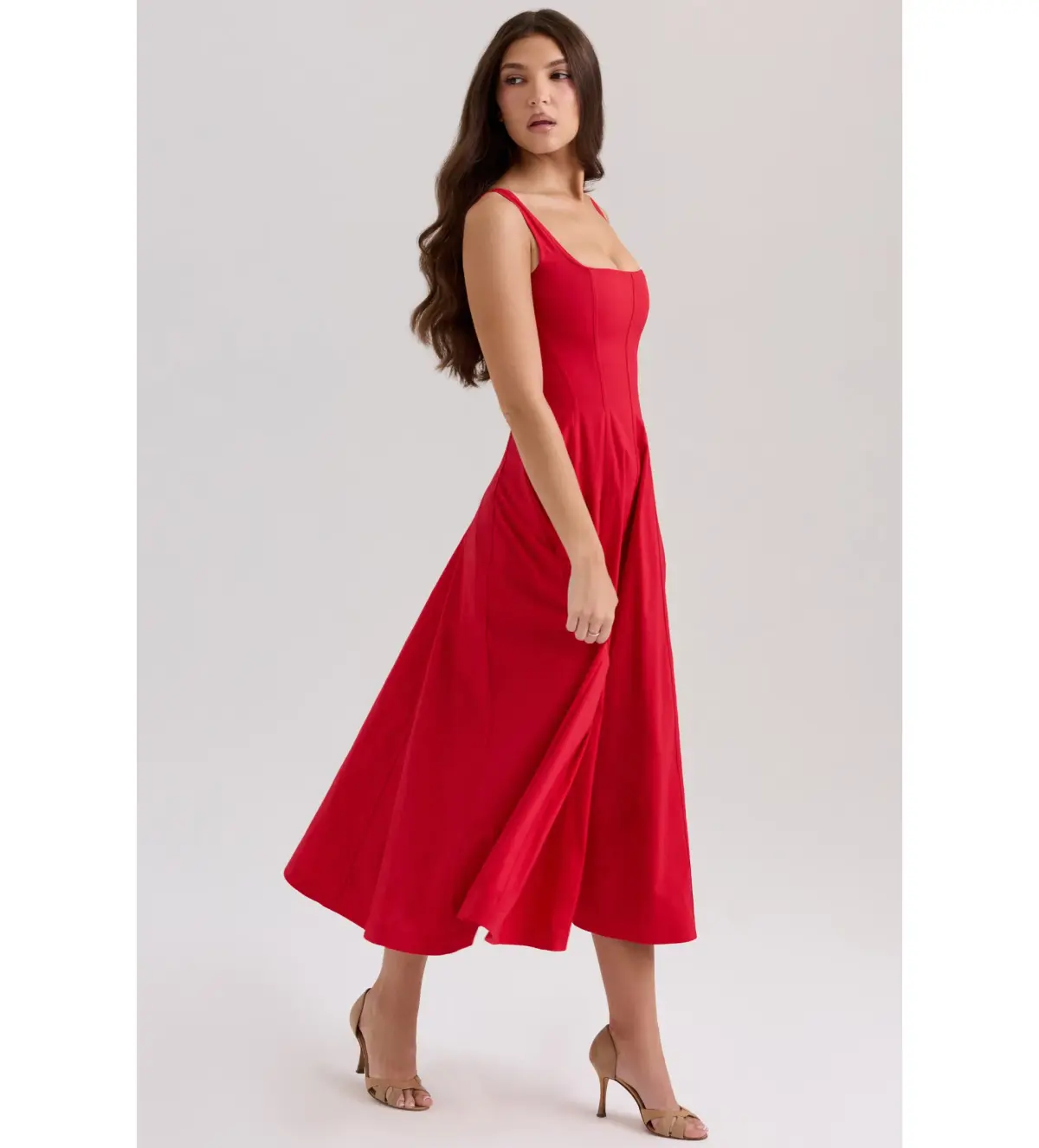 House Of CB Mariabella Long Midi Dress Red Size 14 - Image 3