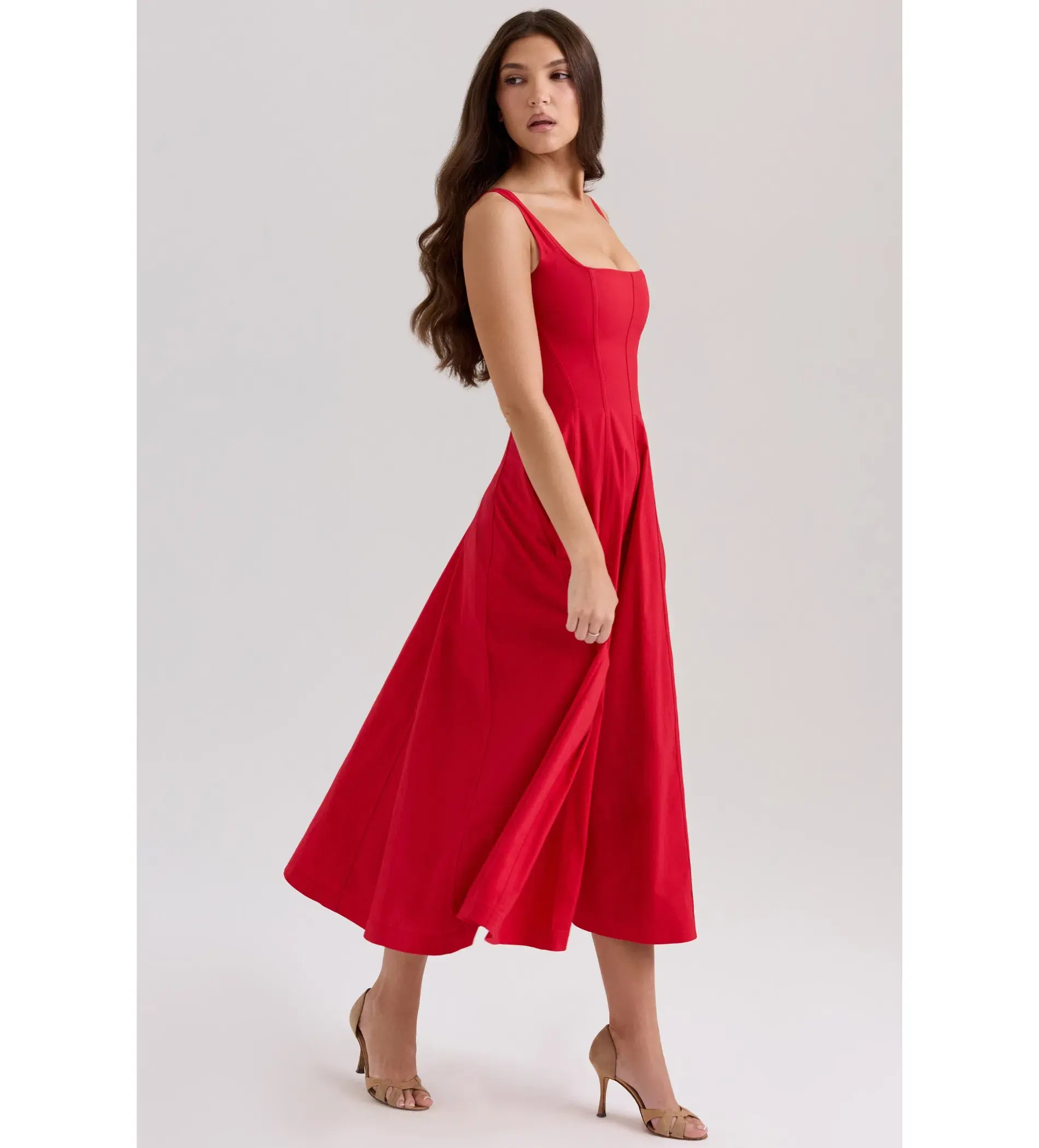 House Of CB Mariabella Long Midi Dress Red Size 14 - Image 3